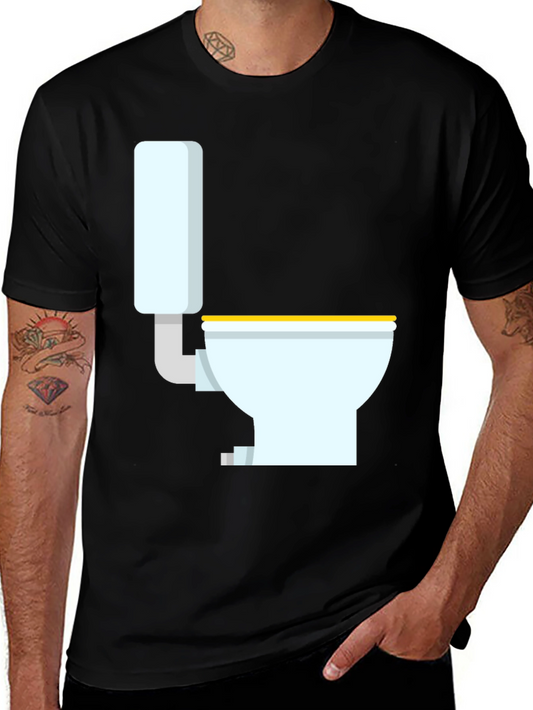 Novelty Toilet Graphic T-Shirt - Black