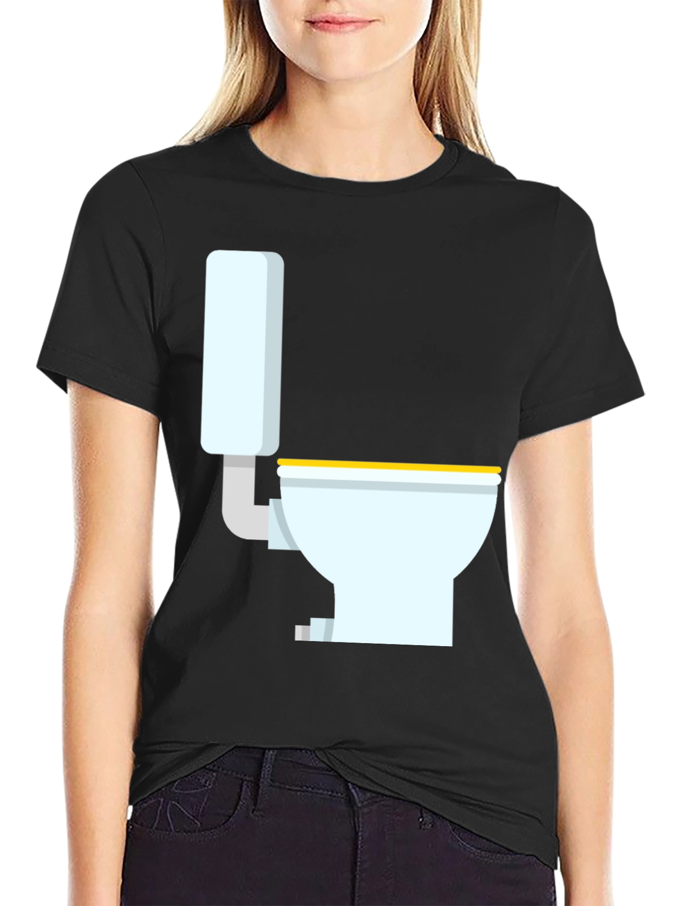 Novelty Toilet Graphic T-Shirt - Black