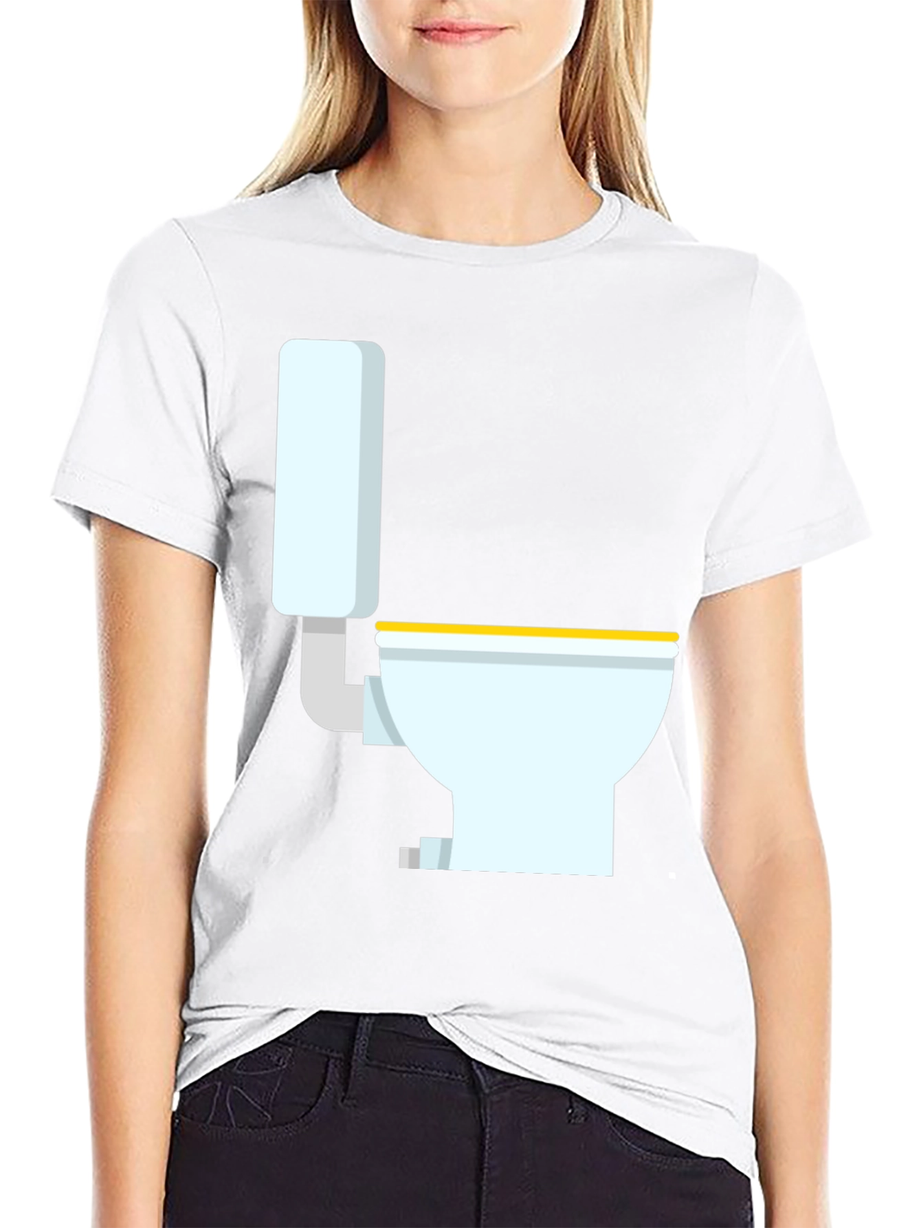 Novelty Toilet Graphic T-Shirt - Black