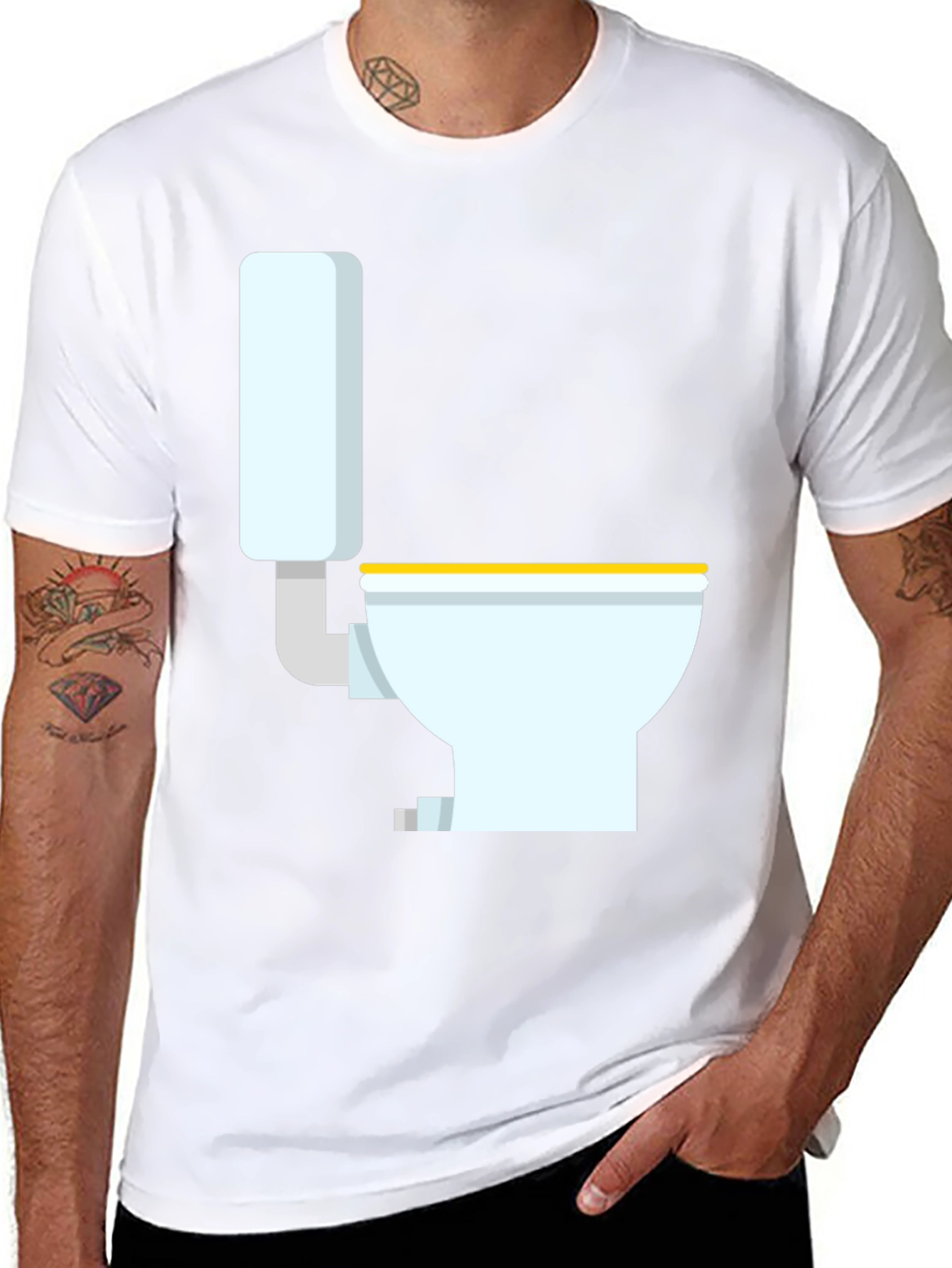 Novelty Toilet Graphic T-Shirt - Black