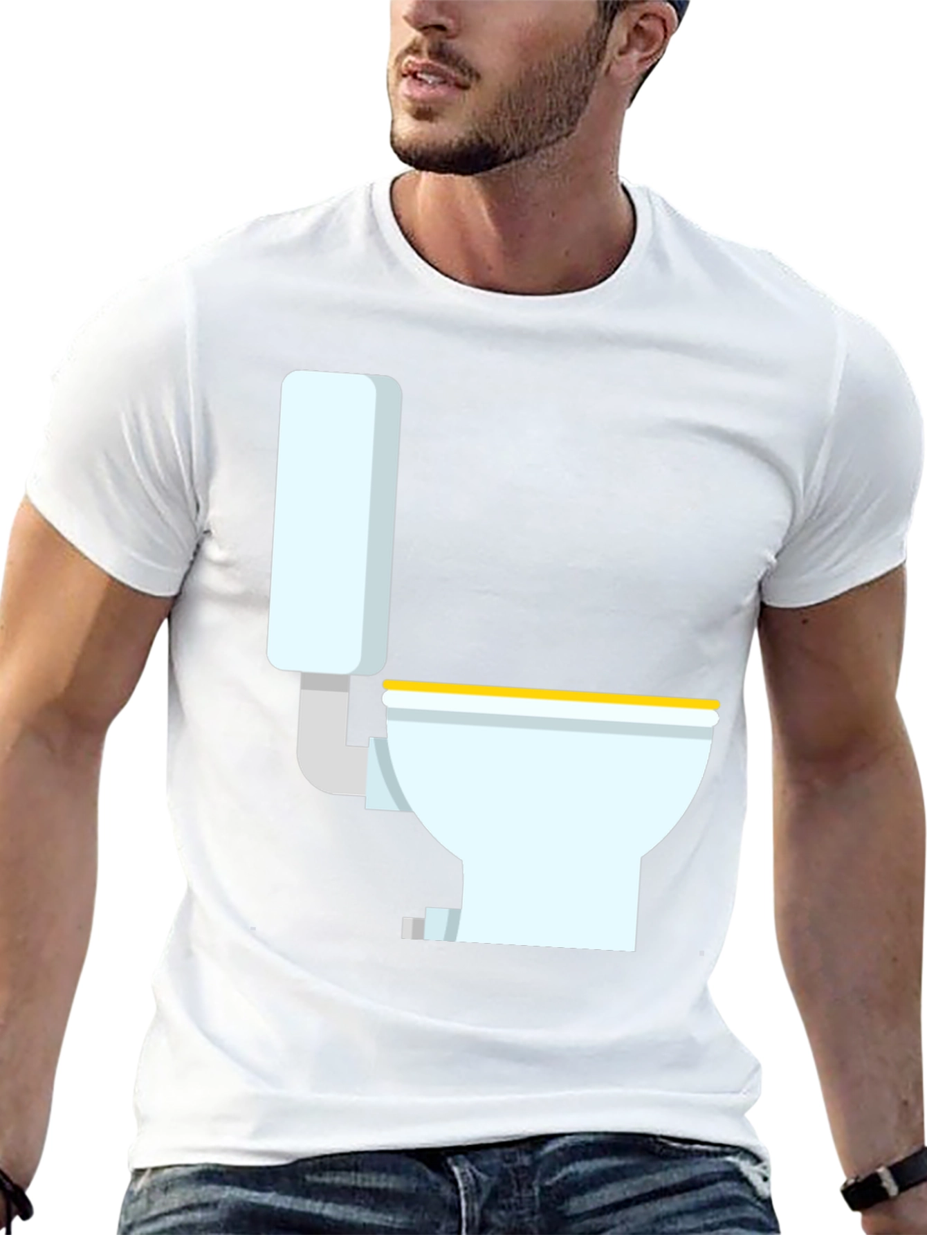 Novelty Toilet Graphic T-Shirt - Black
