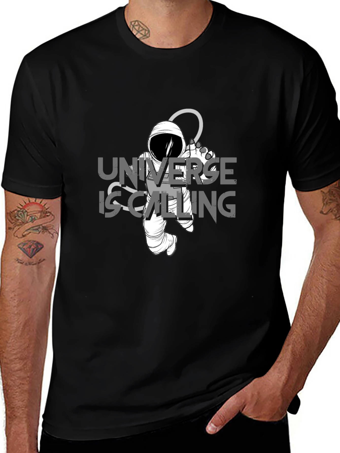Universe is Calling Black T-Shirt