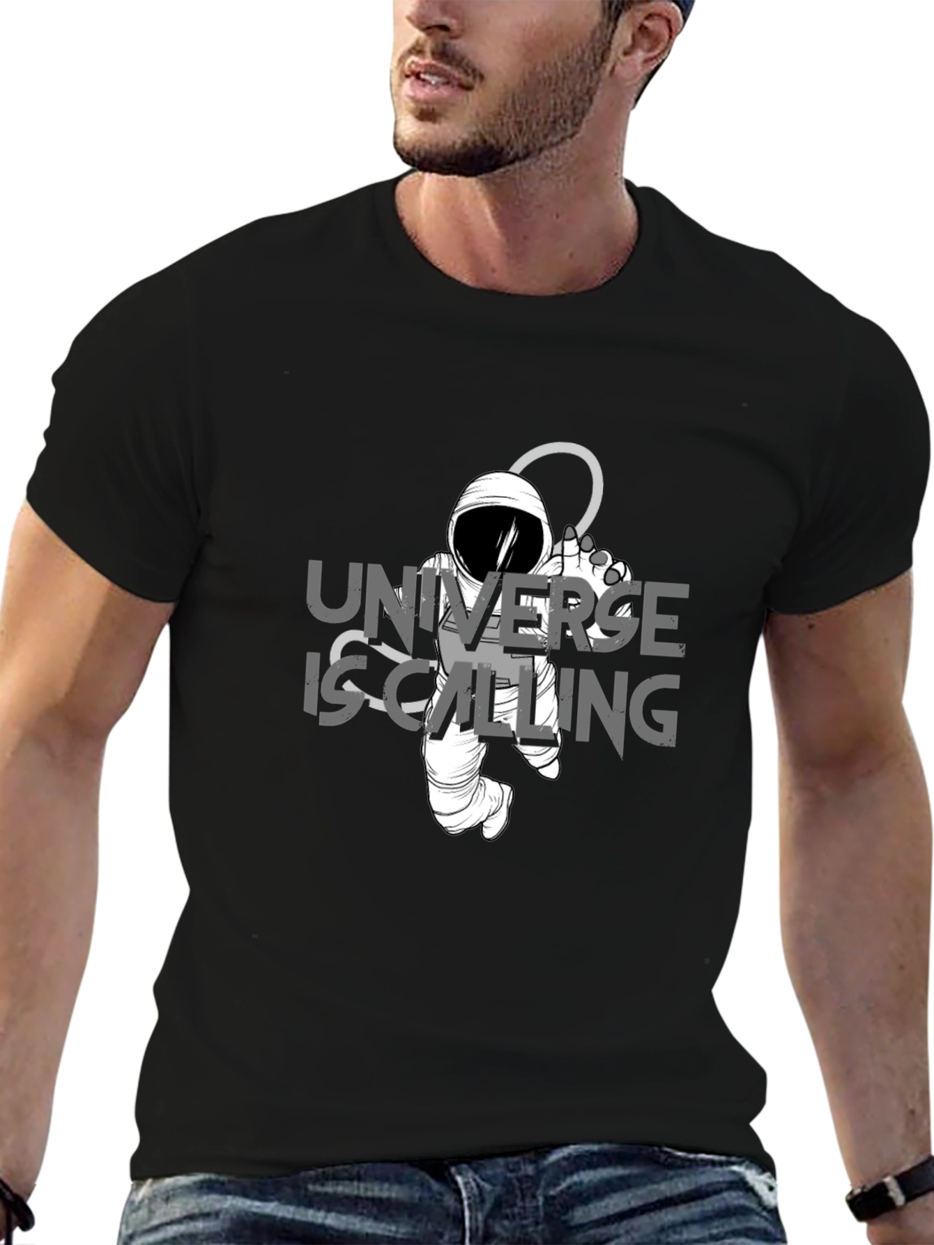 Universe is Calling Black T-Shirt