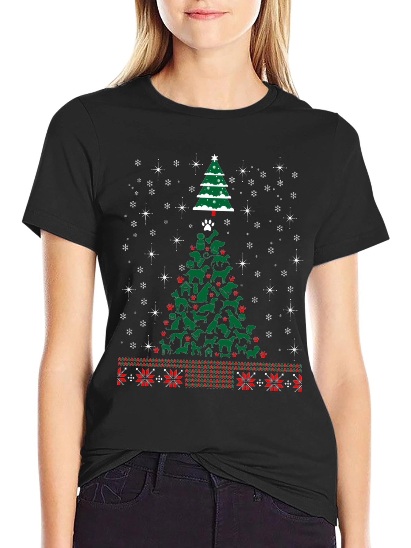 Dog Christmas Tree T-Shirt Holiday Animal Lover