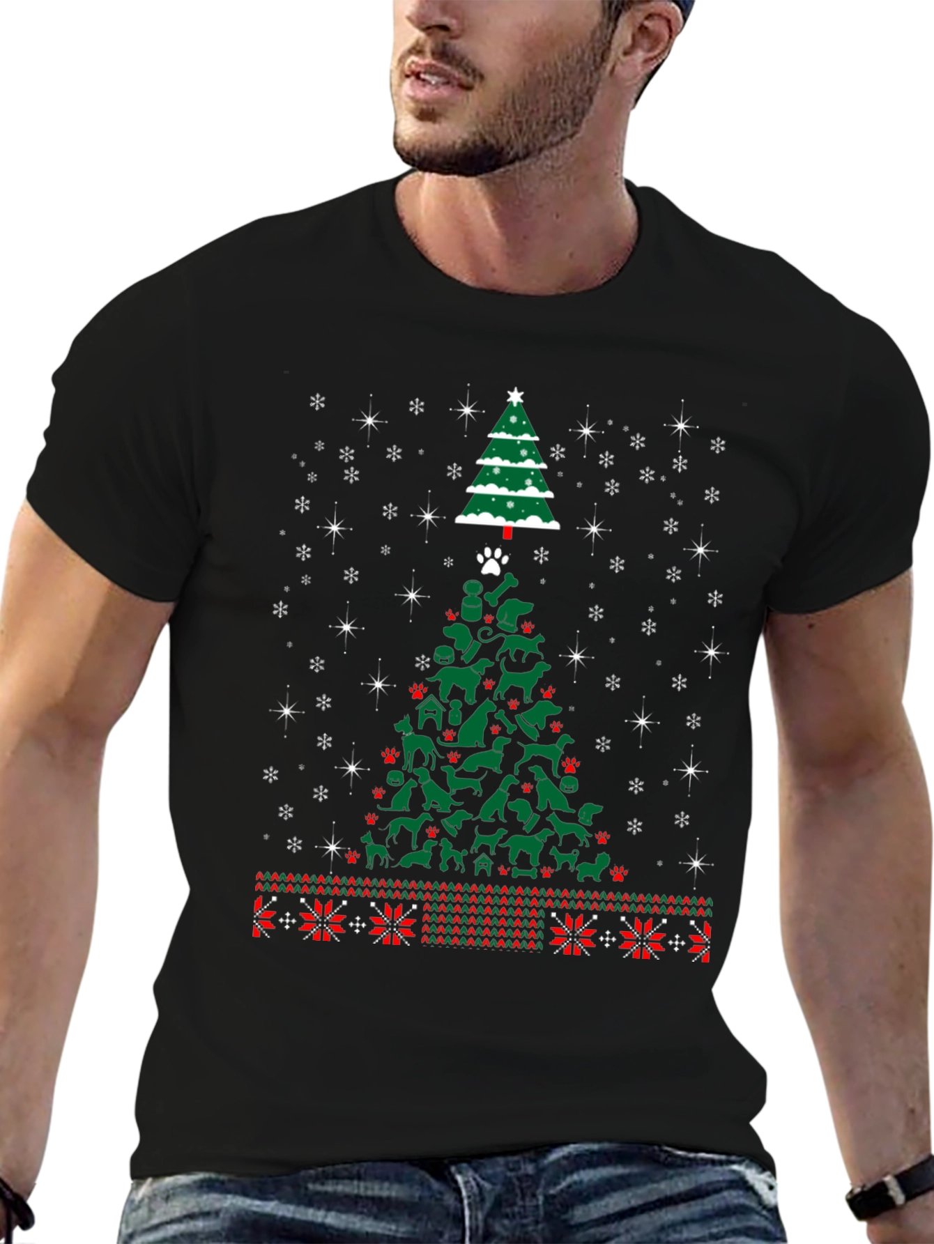 Dog Christmas Tree T-Shirt Holiday Animal Lover
