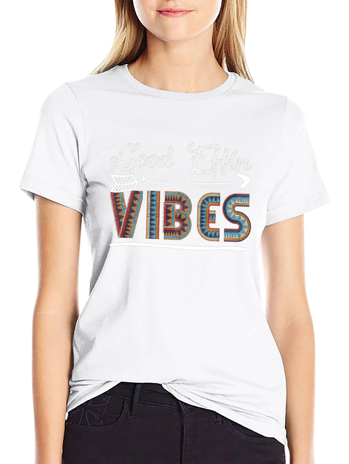 Good Effin Vibes Graphic Tee - Stylish Black T-Shirt