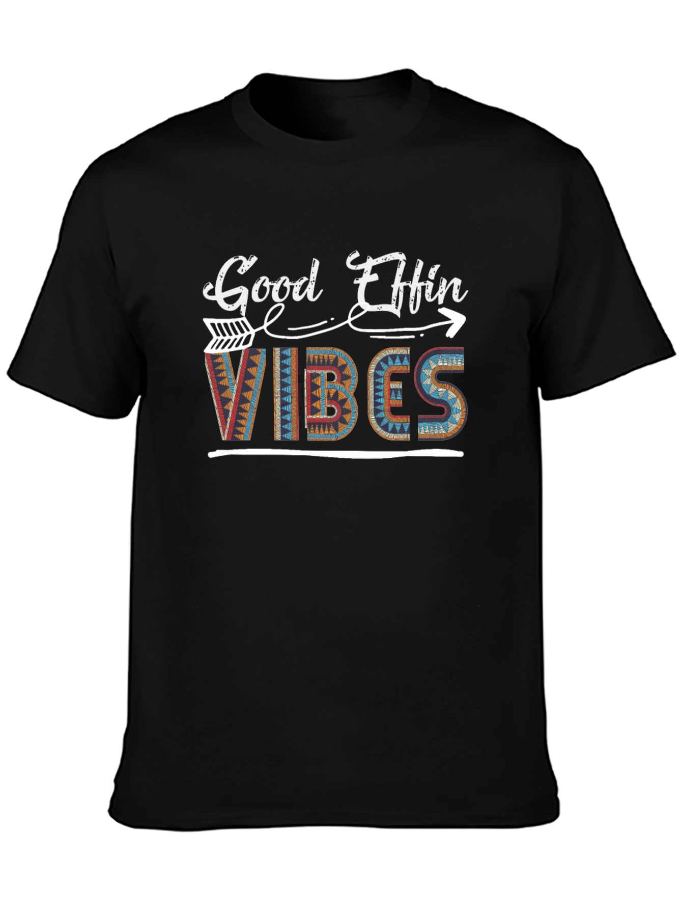 Good Effin Vibes Graphic Tee - Stylish Black T-Shirt