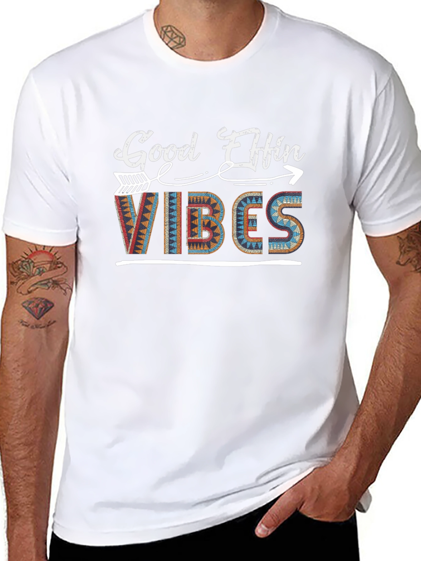 Good Effin Vibes Graphic Tee - Stylish Black T-Shirt