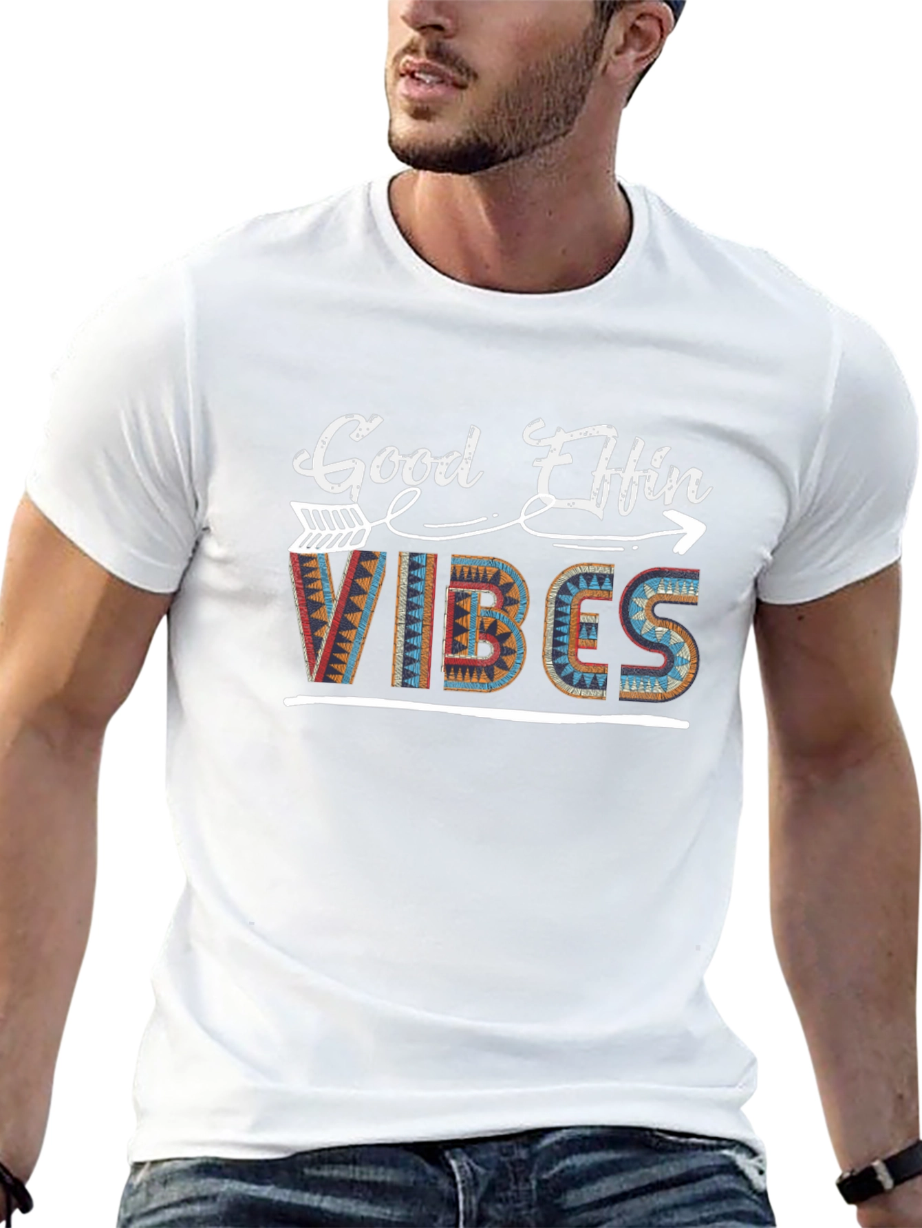 Good Effin Vibes Graphic Tee - Stylish Black T-Shirt