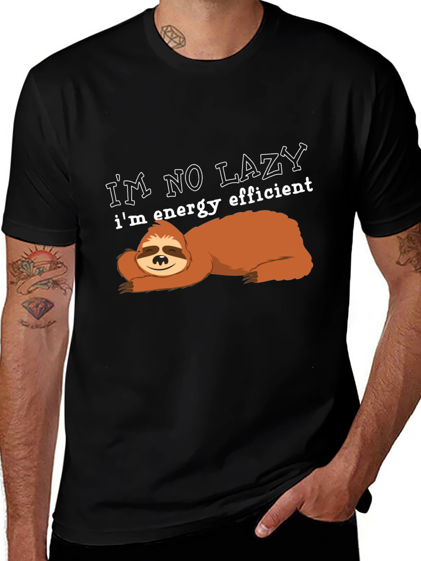 Energy Efficient Sloth Graphic T-Shirt