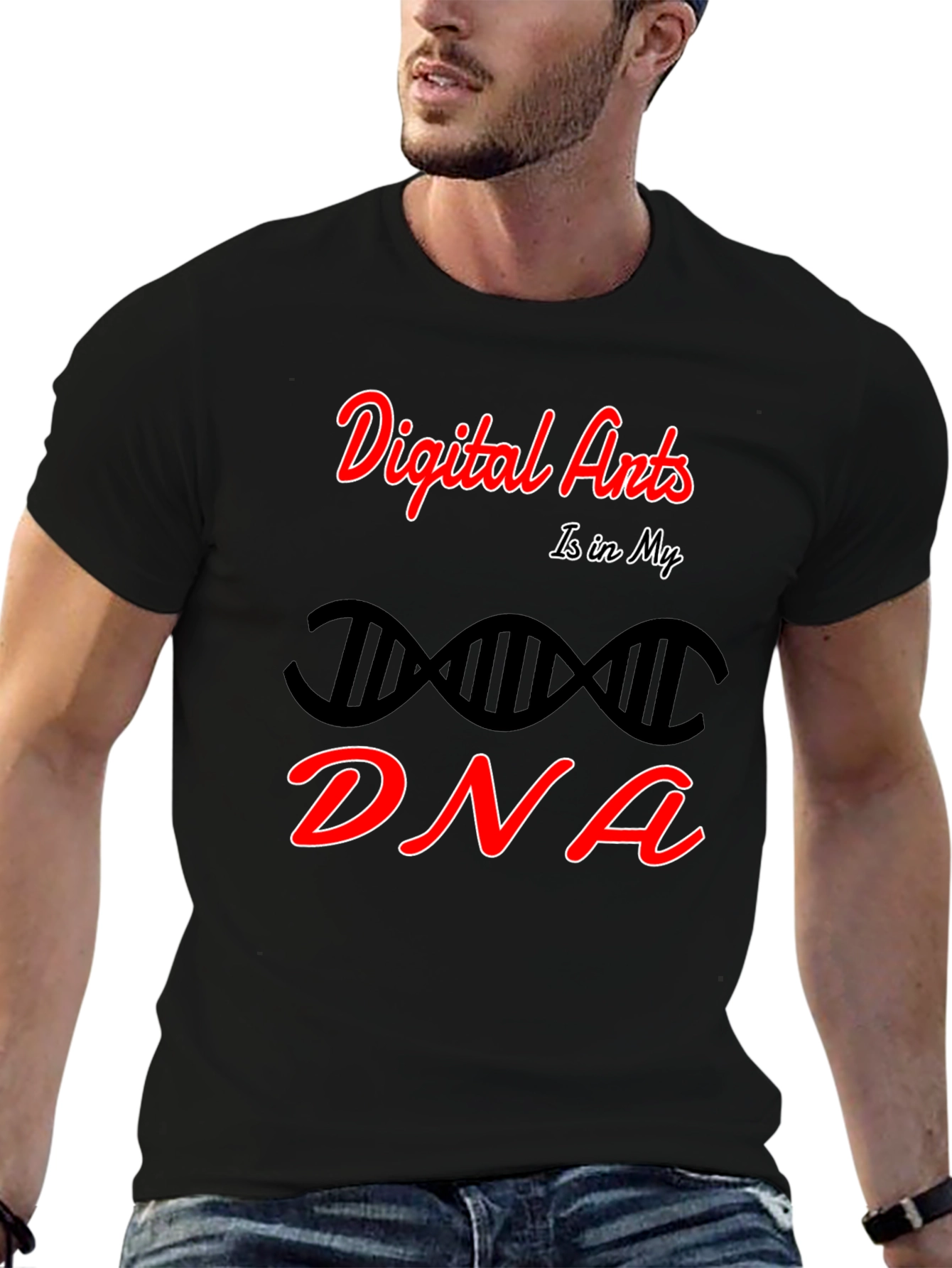 Digital Arts DNA Graphic T-Shirt - Black