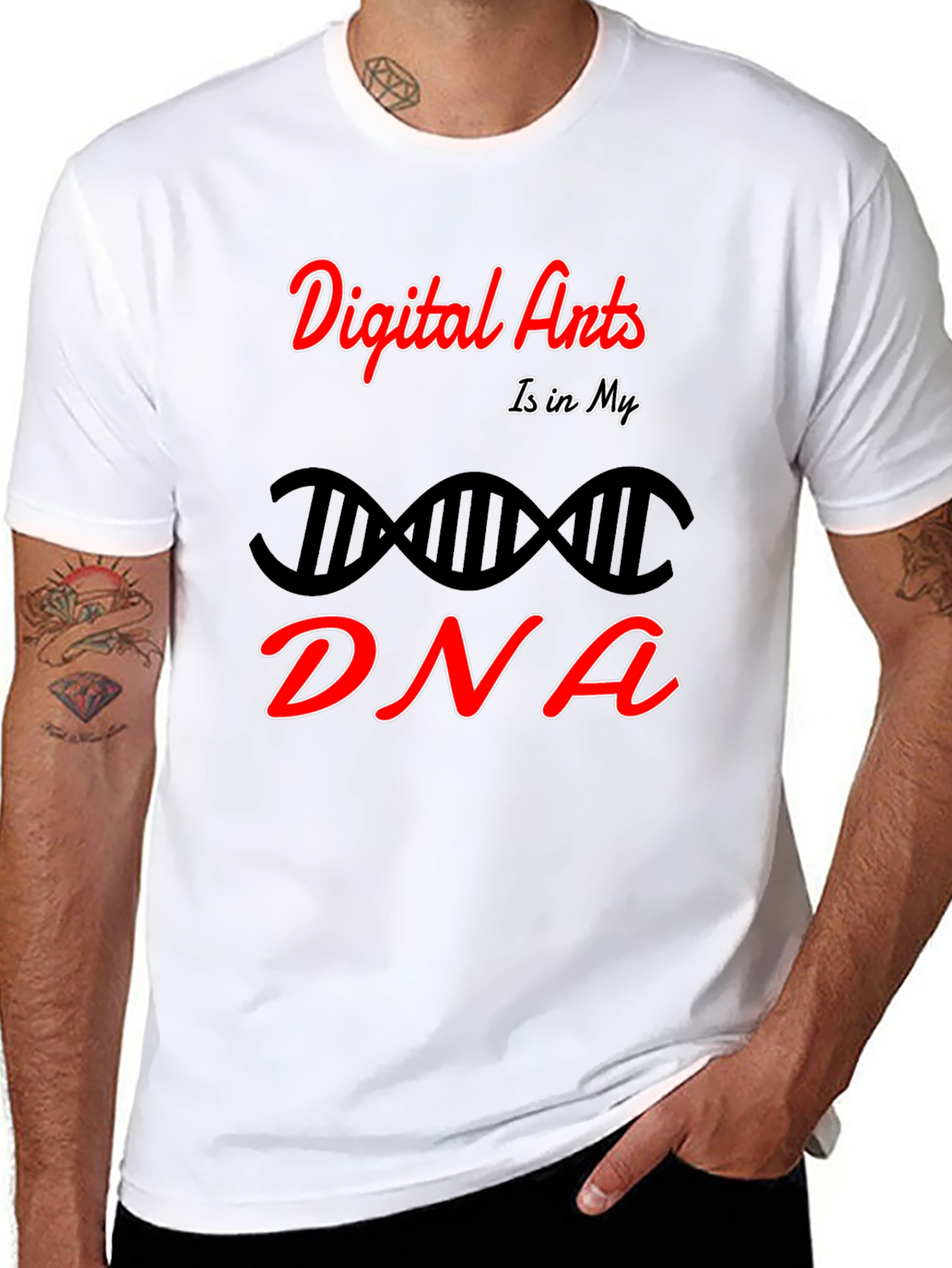 Digital Arts DNA Graphic T-Shirt - Black