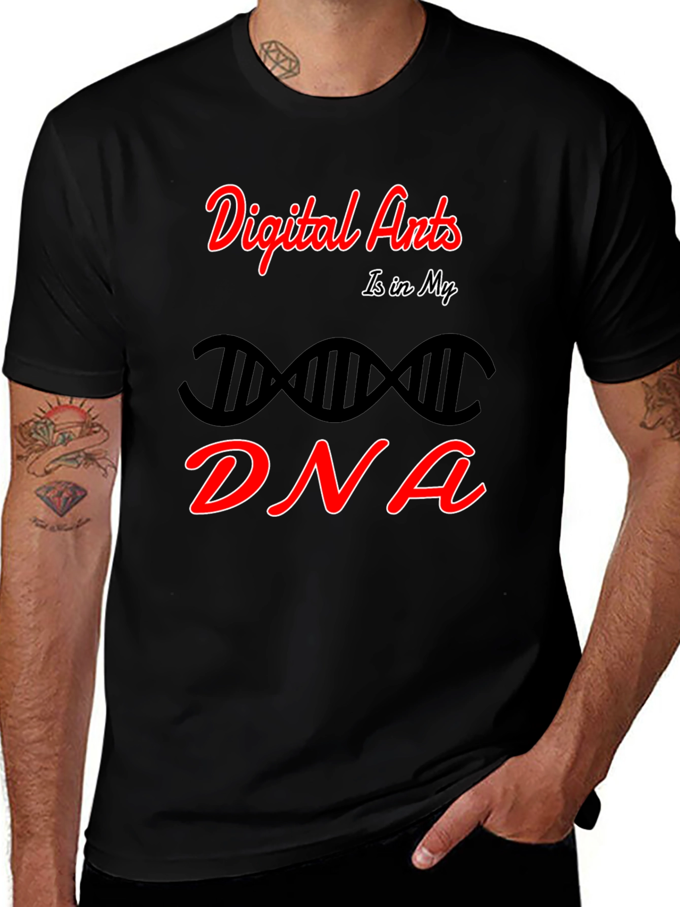 Digital Arts DNA Graphic T-Shirt - Black