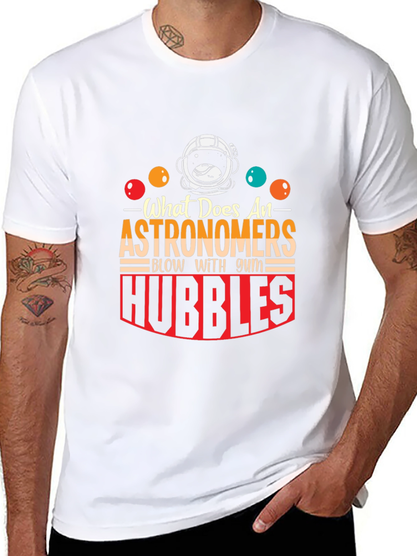 Astronomer Hubble Bubble Humor Graphic Tee