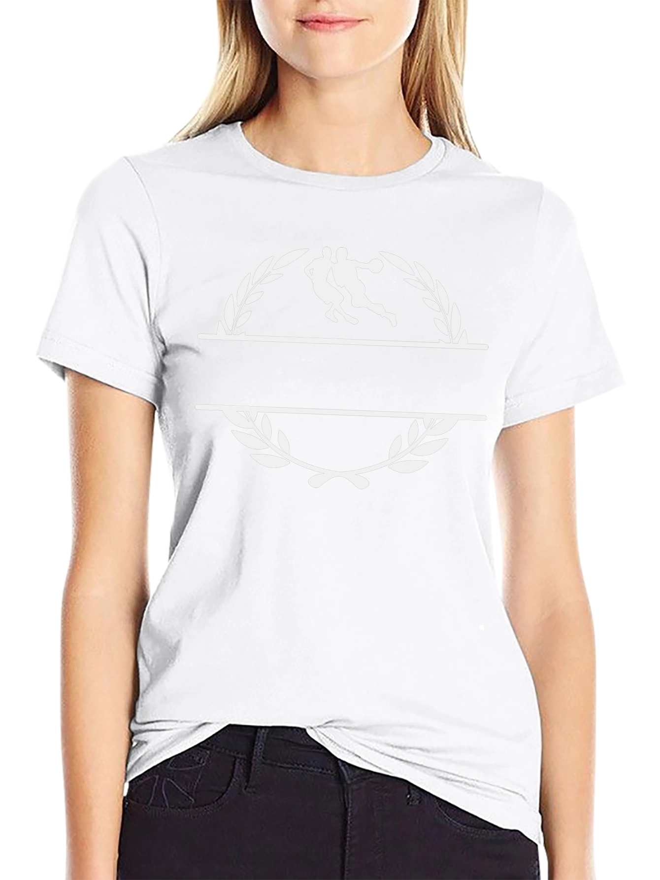 Basketball Player Laurel Graphic Tee - Black