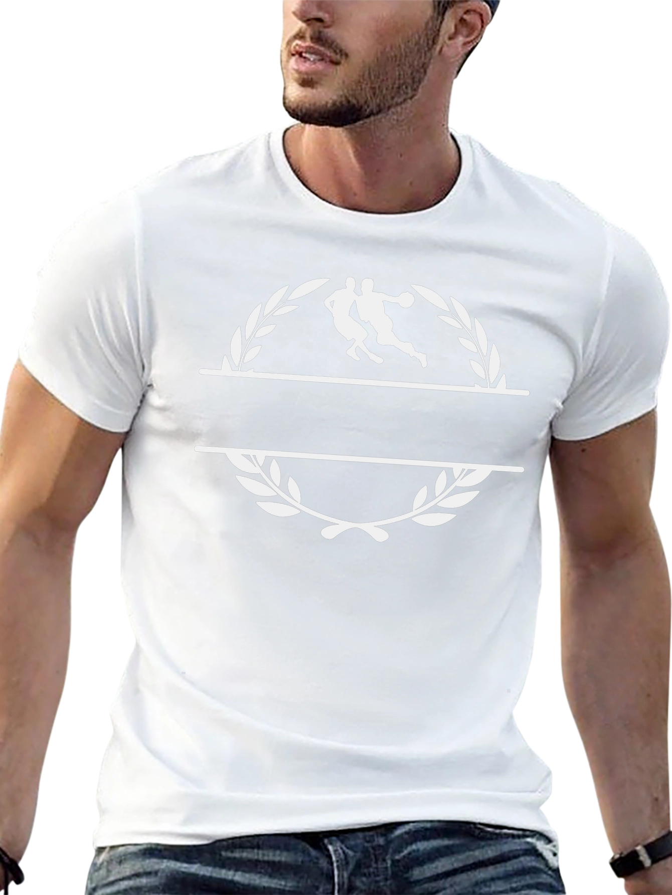 Basketball Player Laurel Graphic Tee - Black