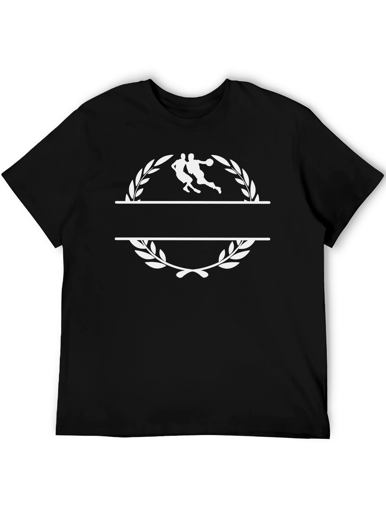 Basketball Player Laurel Graphic Tee - Black