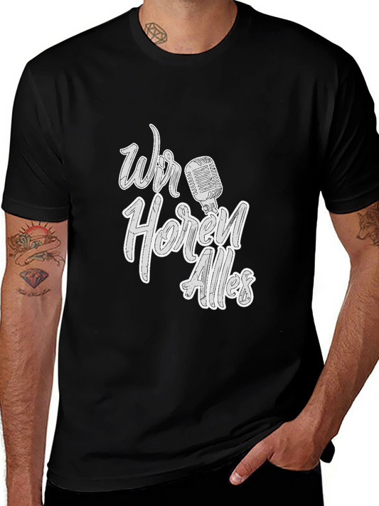 Wir Horen Alles T-Shirt - Vintage Microphone Tee