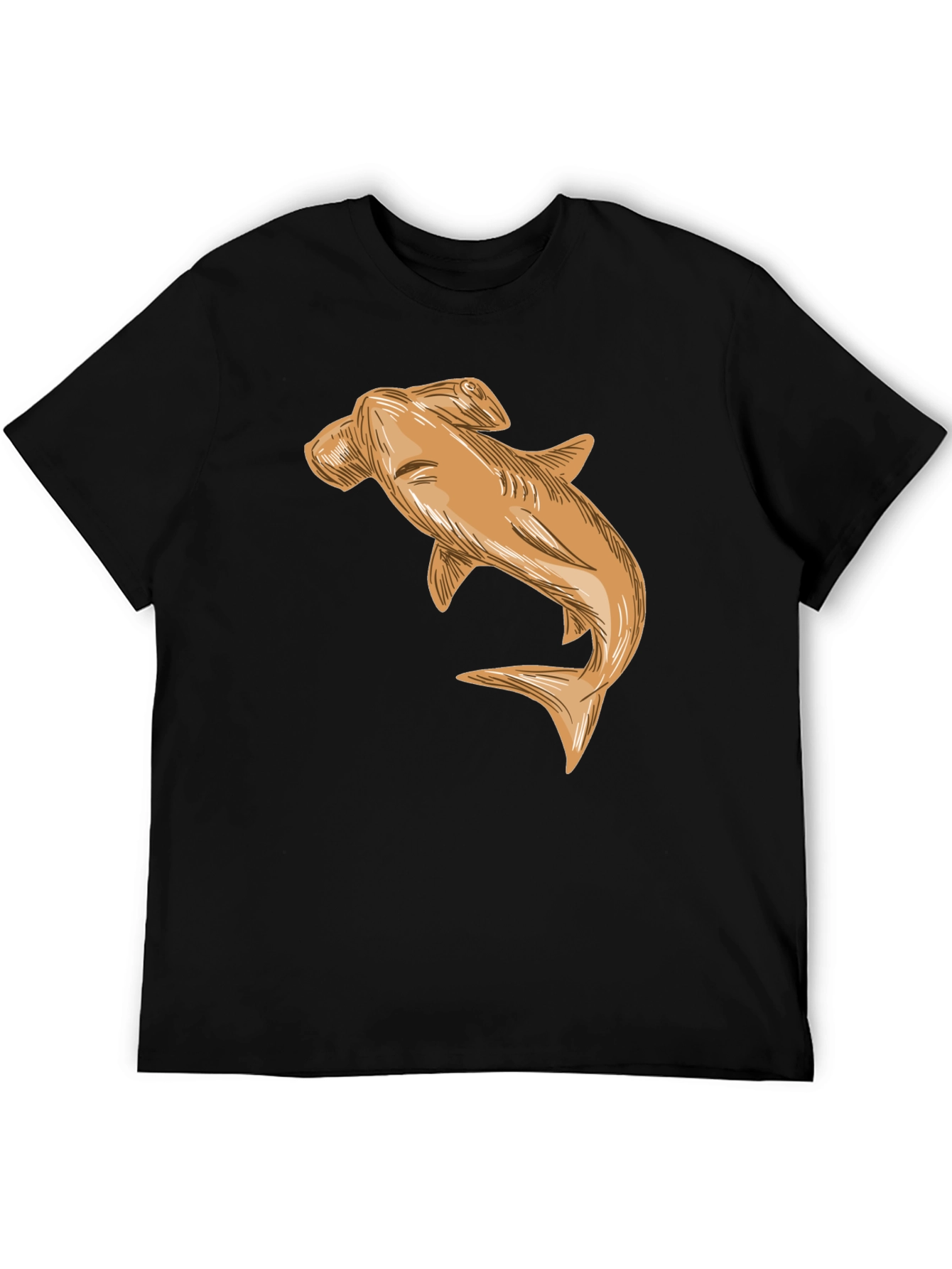 Hammerhead Shark Graphic Tee - Black Casual Cotton