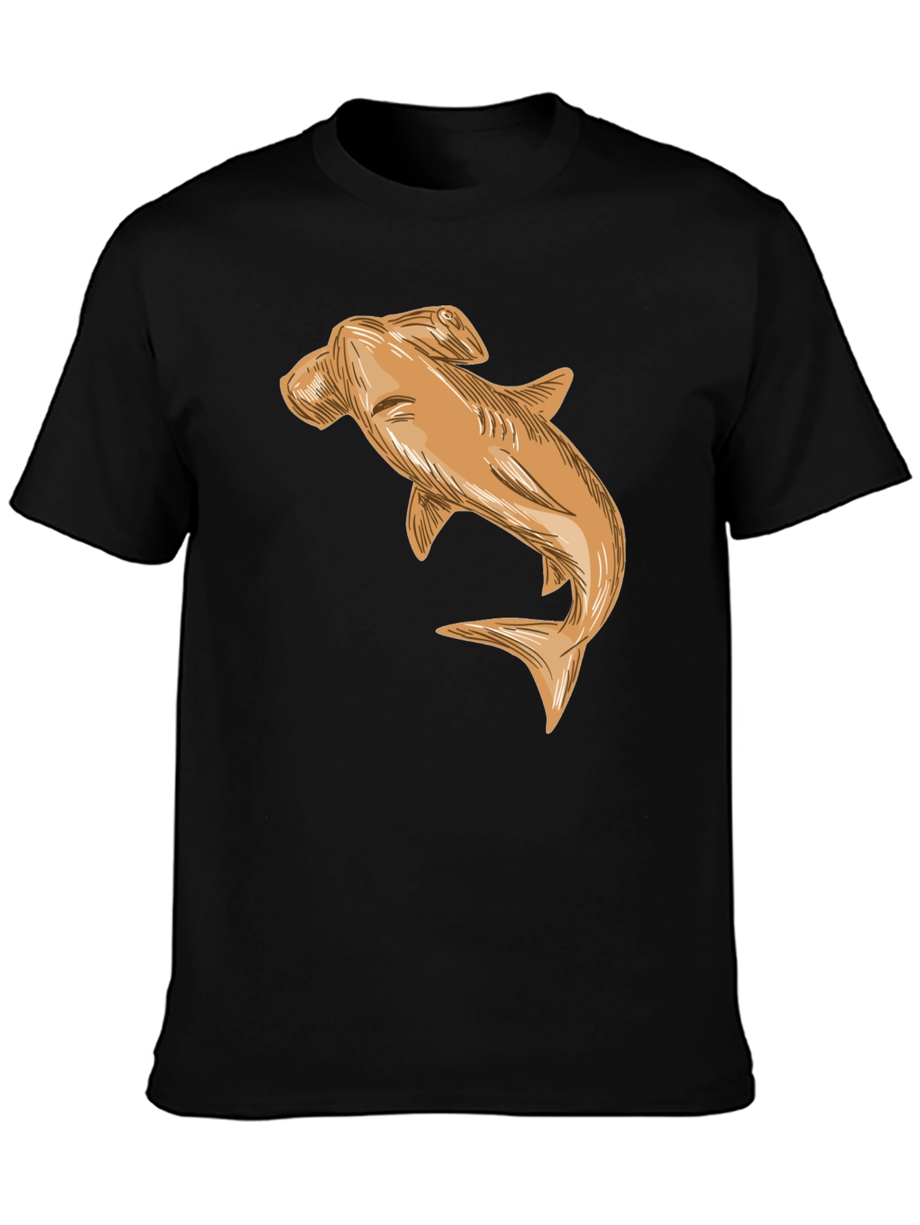 Hammerhead Shark Graphic Tee - Black Casual Cotton