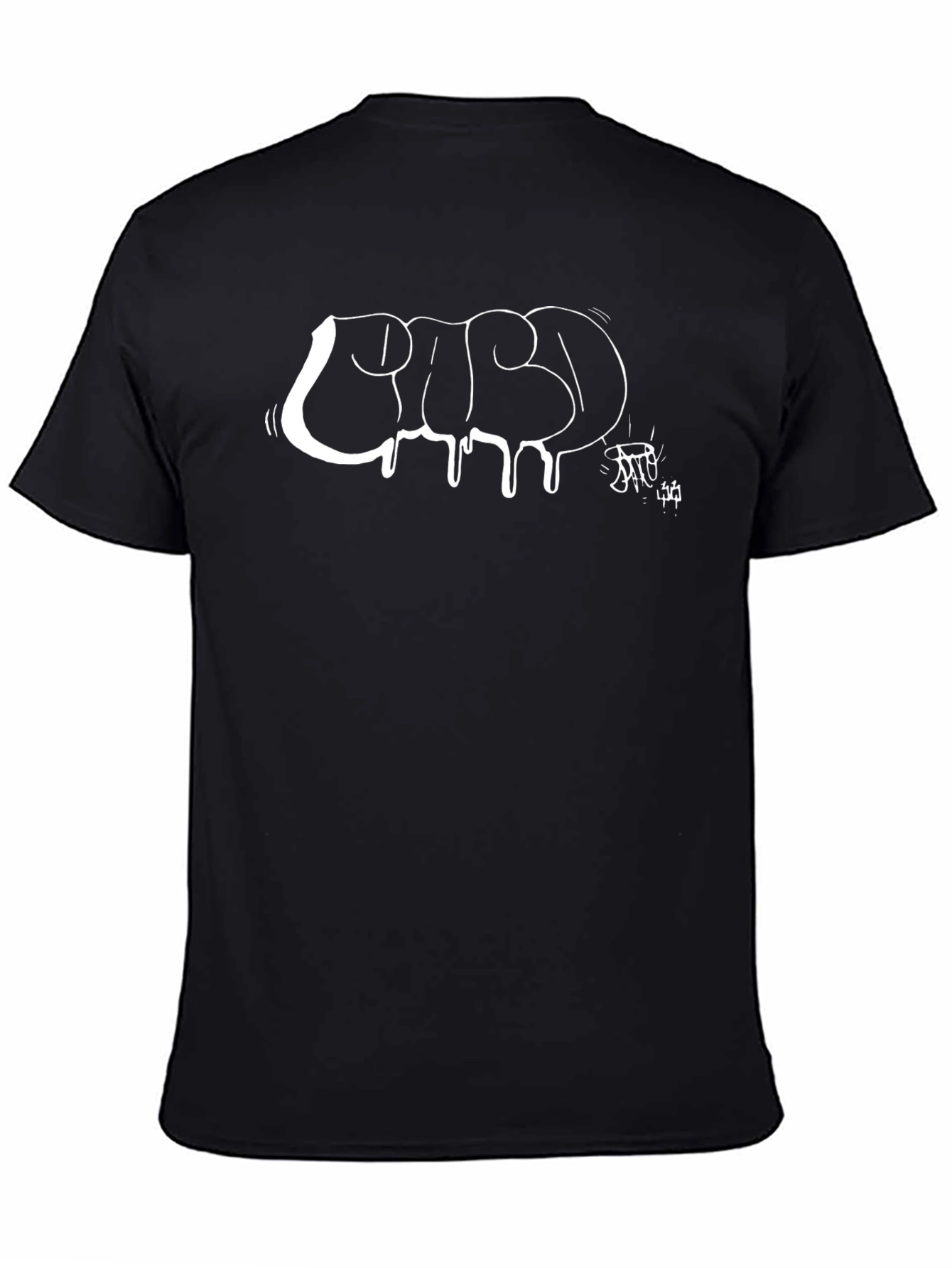 Black T-Shirt with Abstract White Graphic
