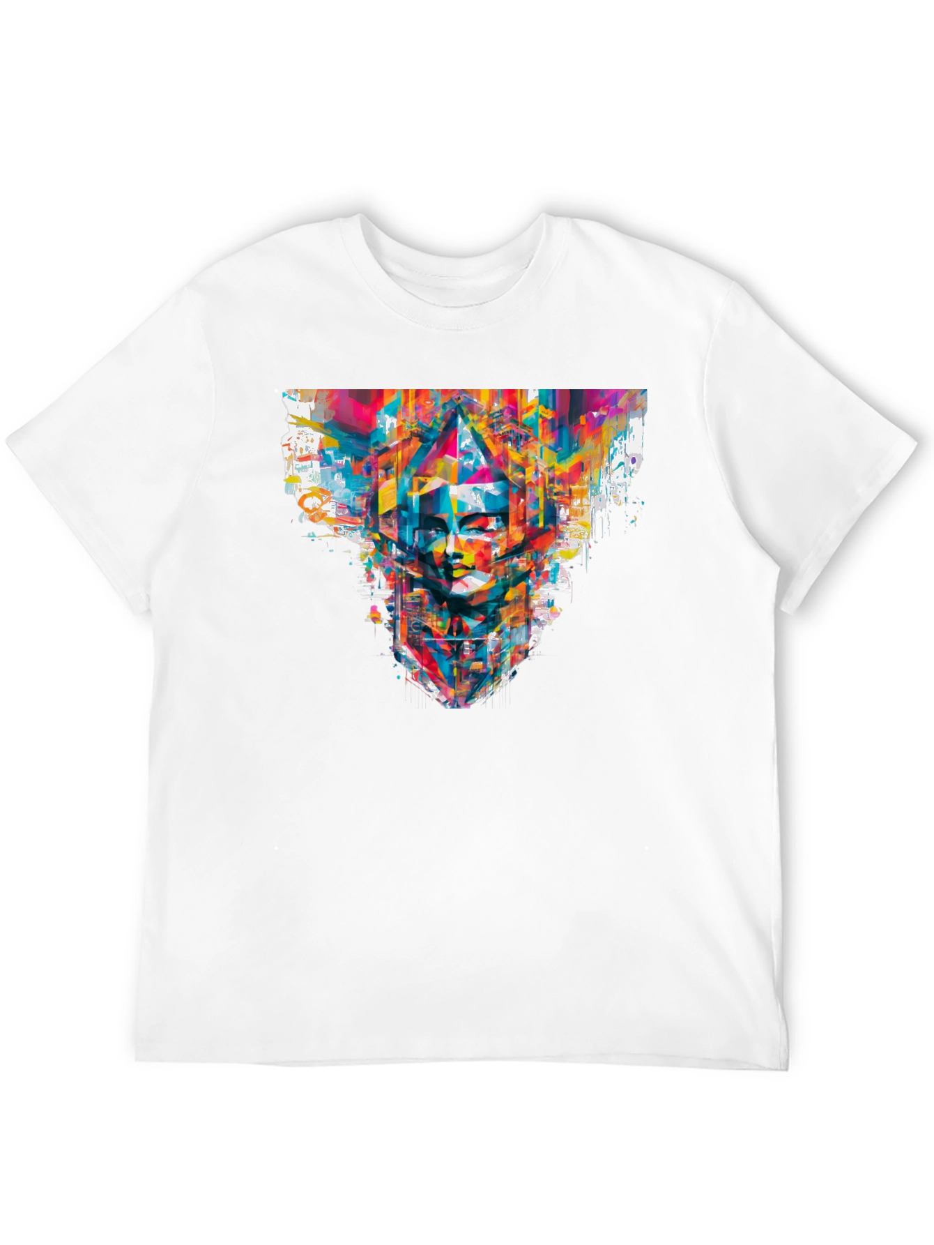 Abstract Face Graphic Black T-Shirt