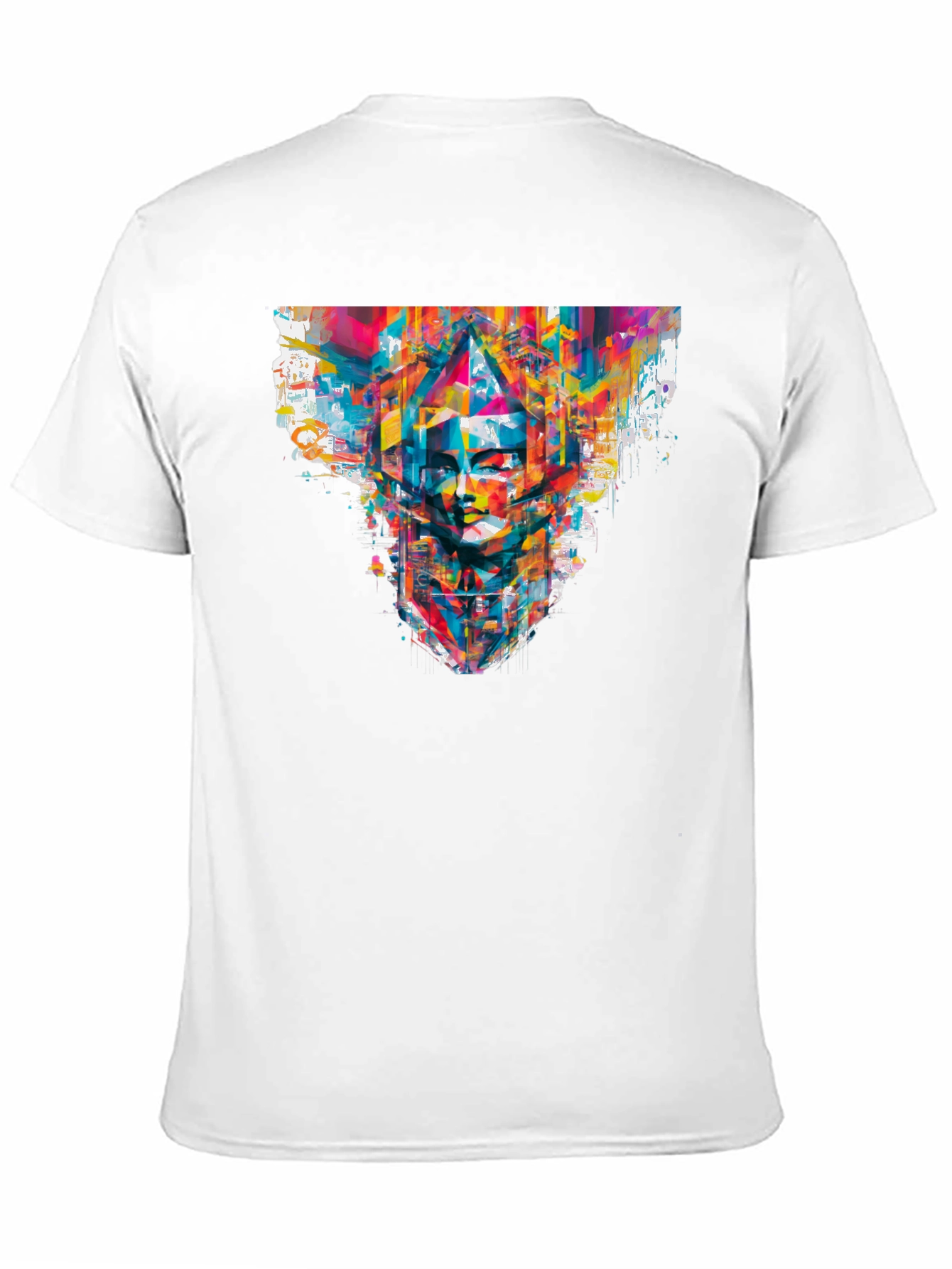 Abstract Face Graphic Black T-Shirt