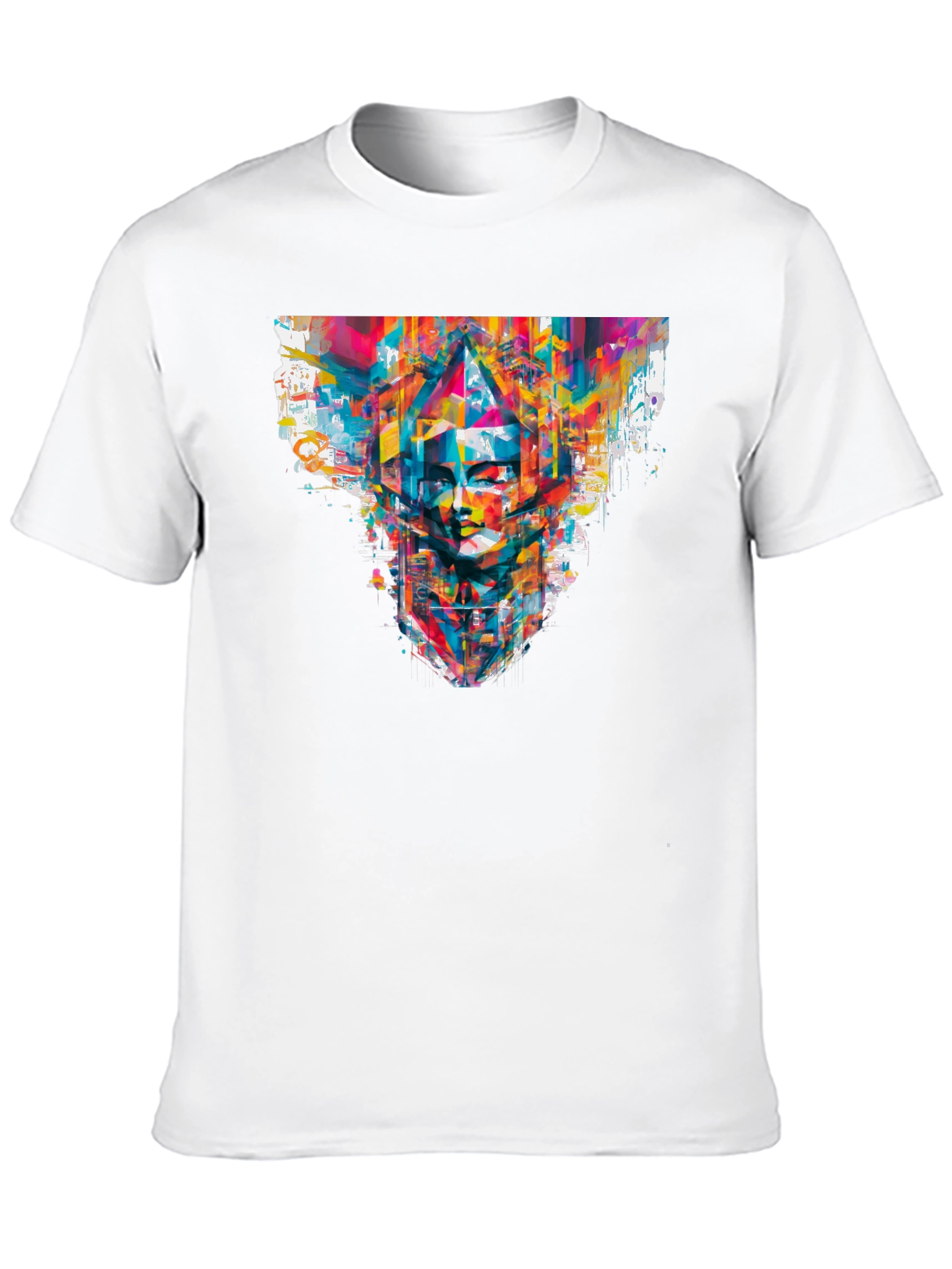 Abstract Face Graphic Black T-Shirt
