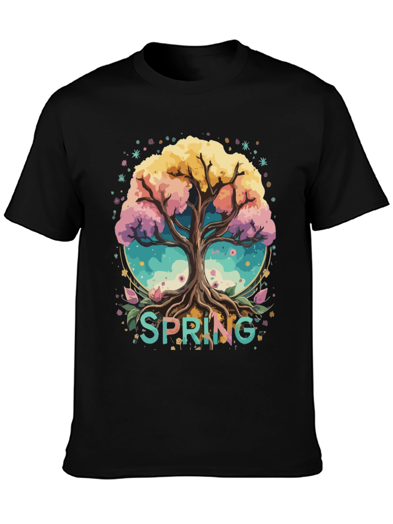 Spring Tree Graphic Tee - Black