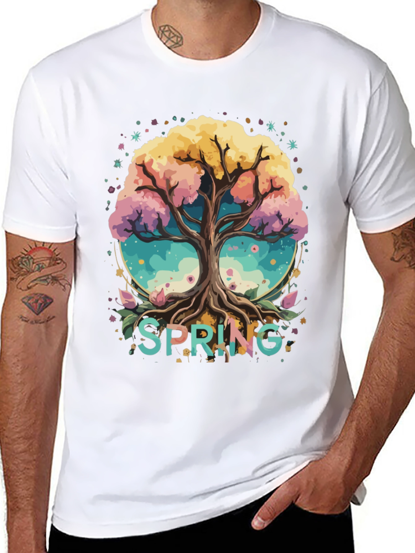 Spring Tree Graphic Tee - Black