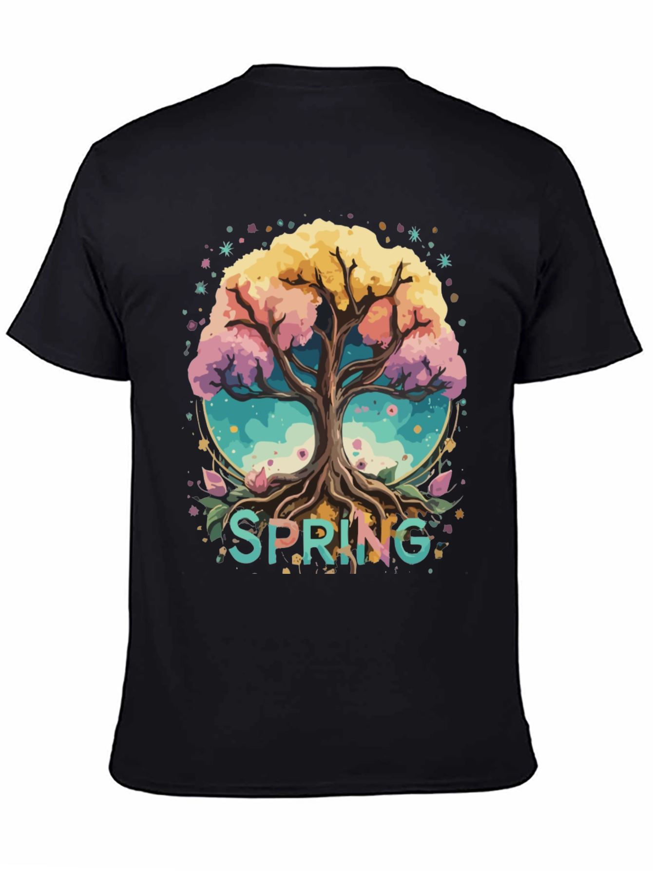 Spring Tree Graphic Tee - Black