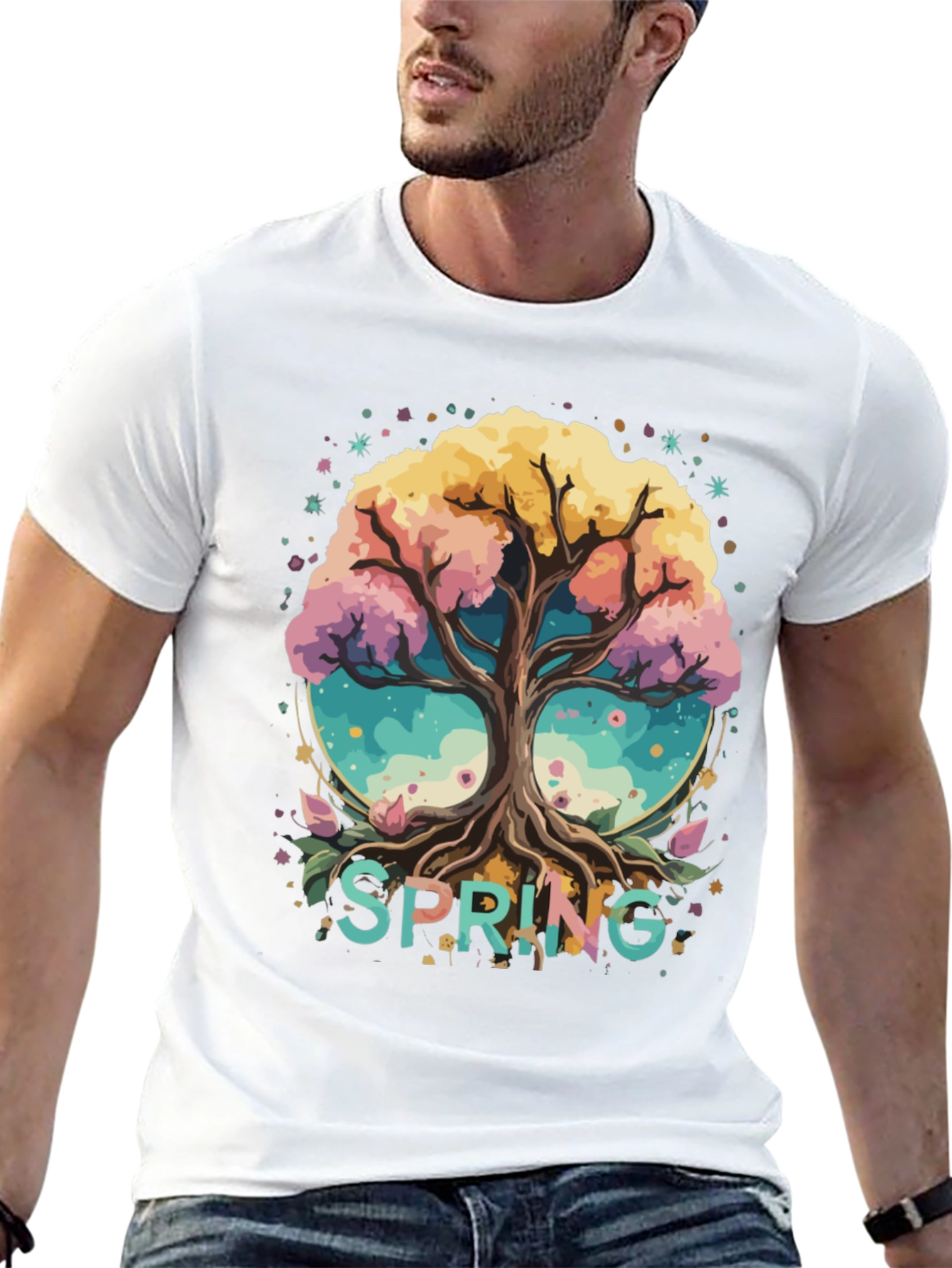 Spring Tree Graphic Tee - Black