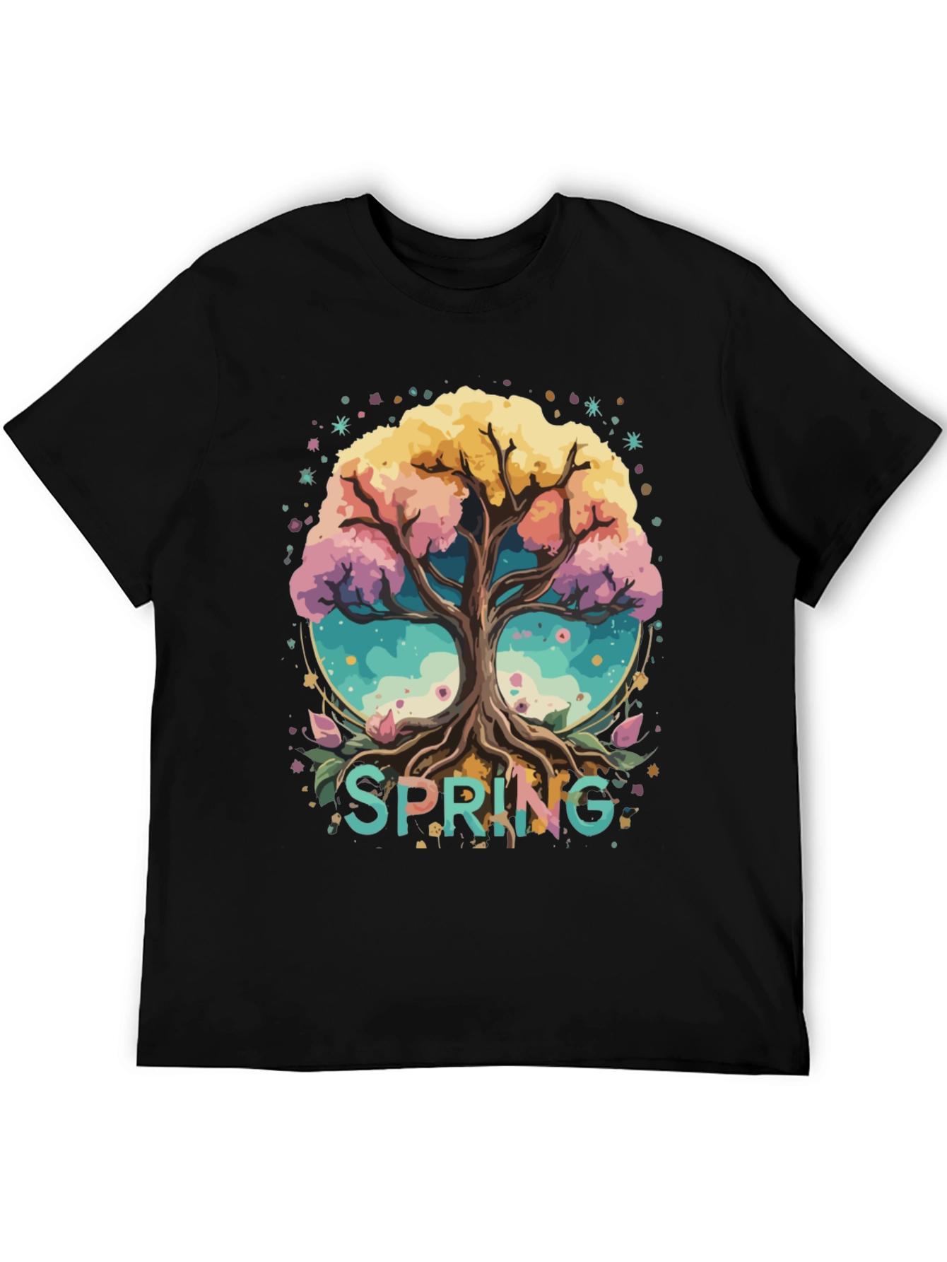 Spring Tree Graphic Tee - Black