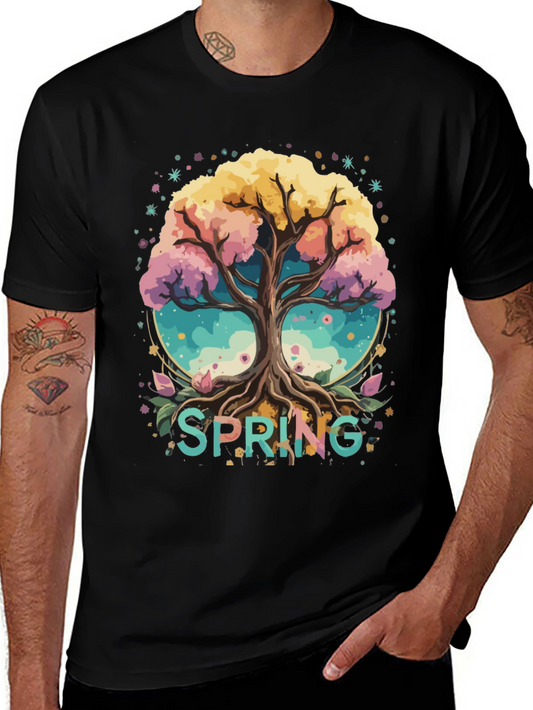 Spring Tree Graphic Tee - Black