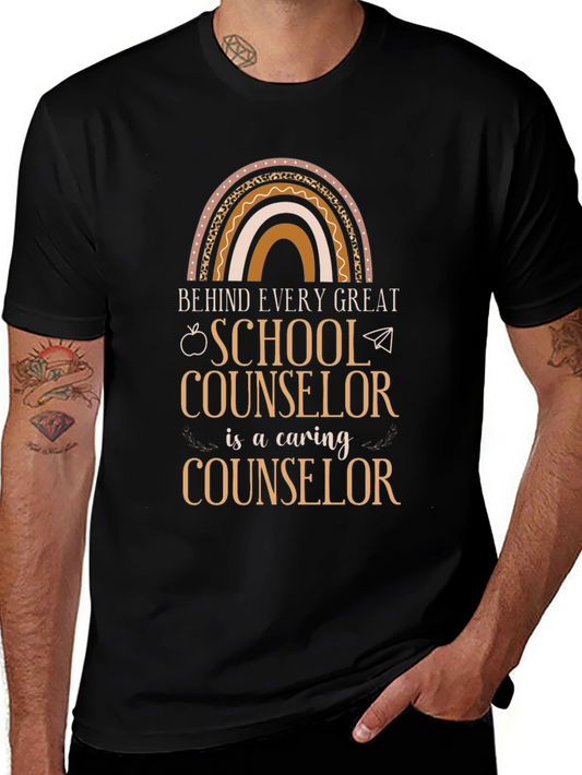 School Counselor Caring Rainbow Graphic Tee