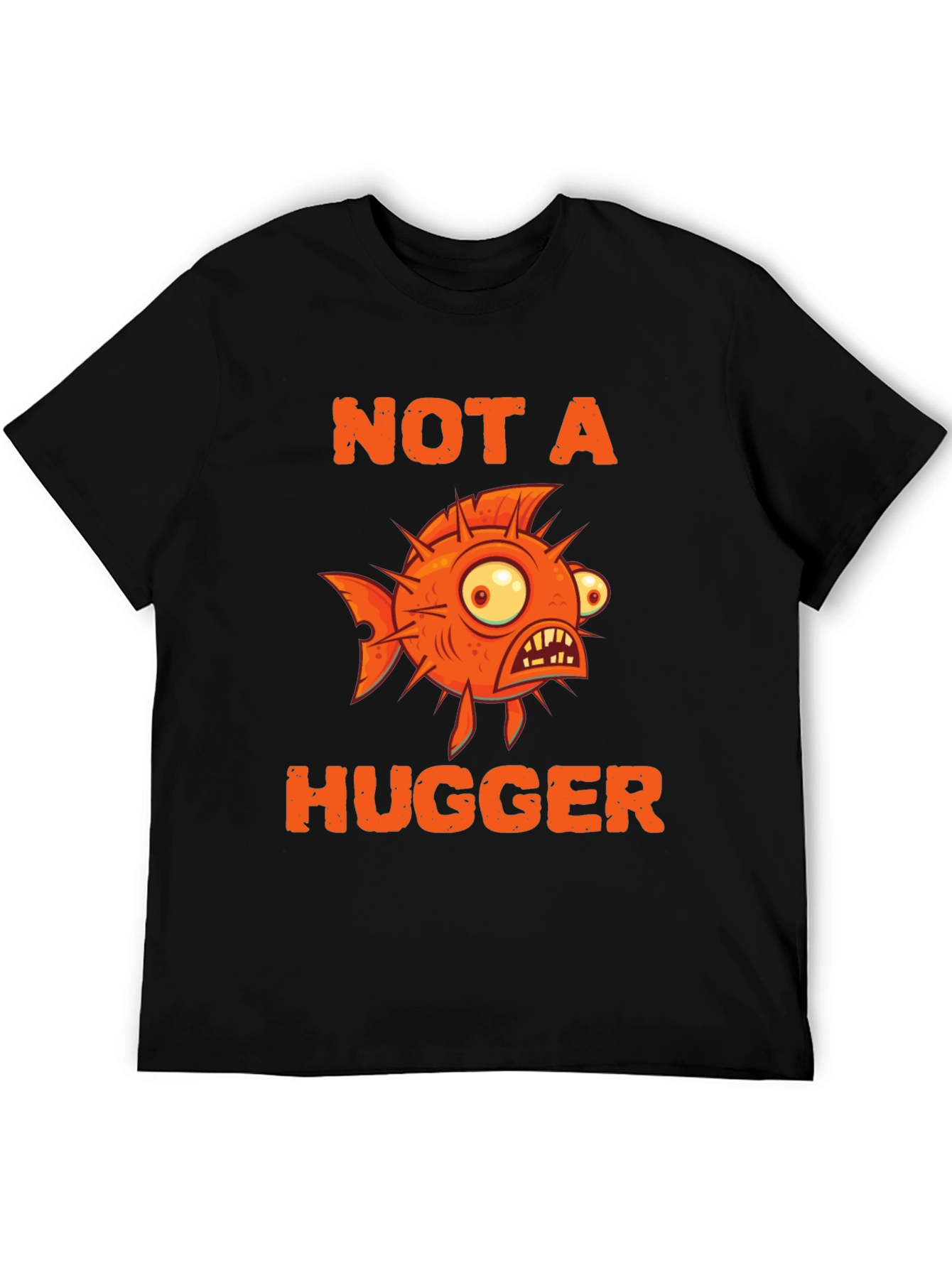 Not A Hugger Funny Pufferfish Graphic Tee