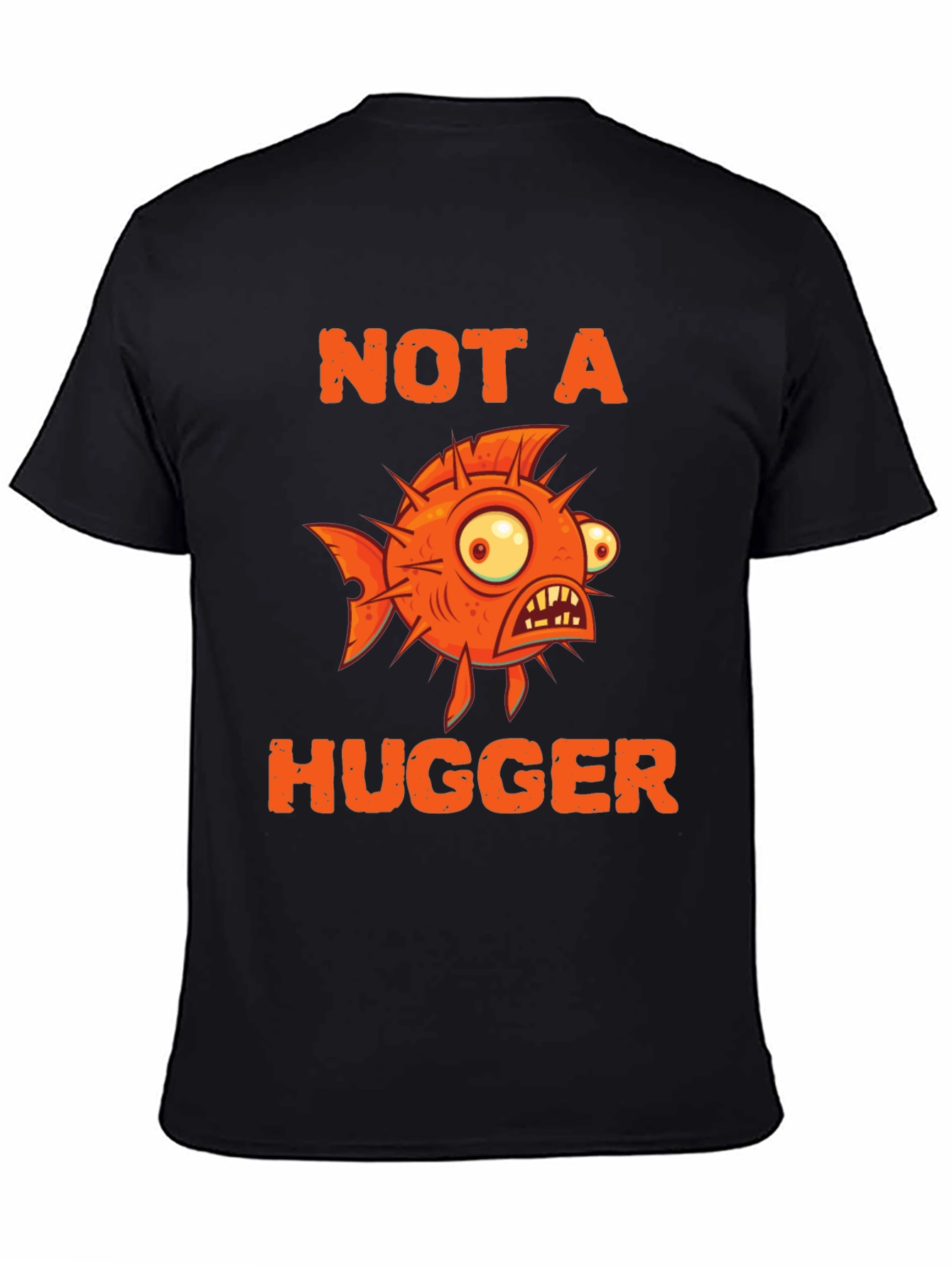 Not A Hugger Funny Pufferfish Graphic Tee