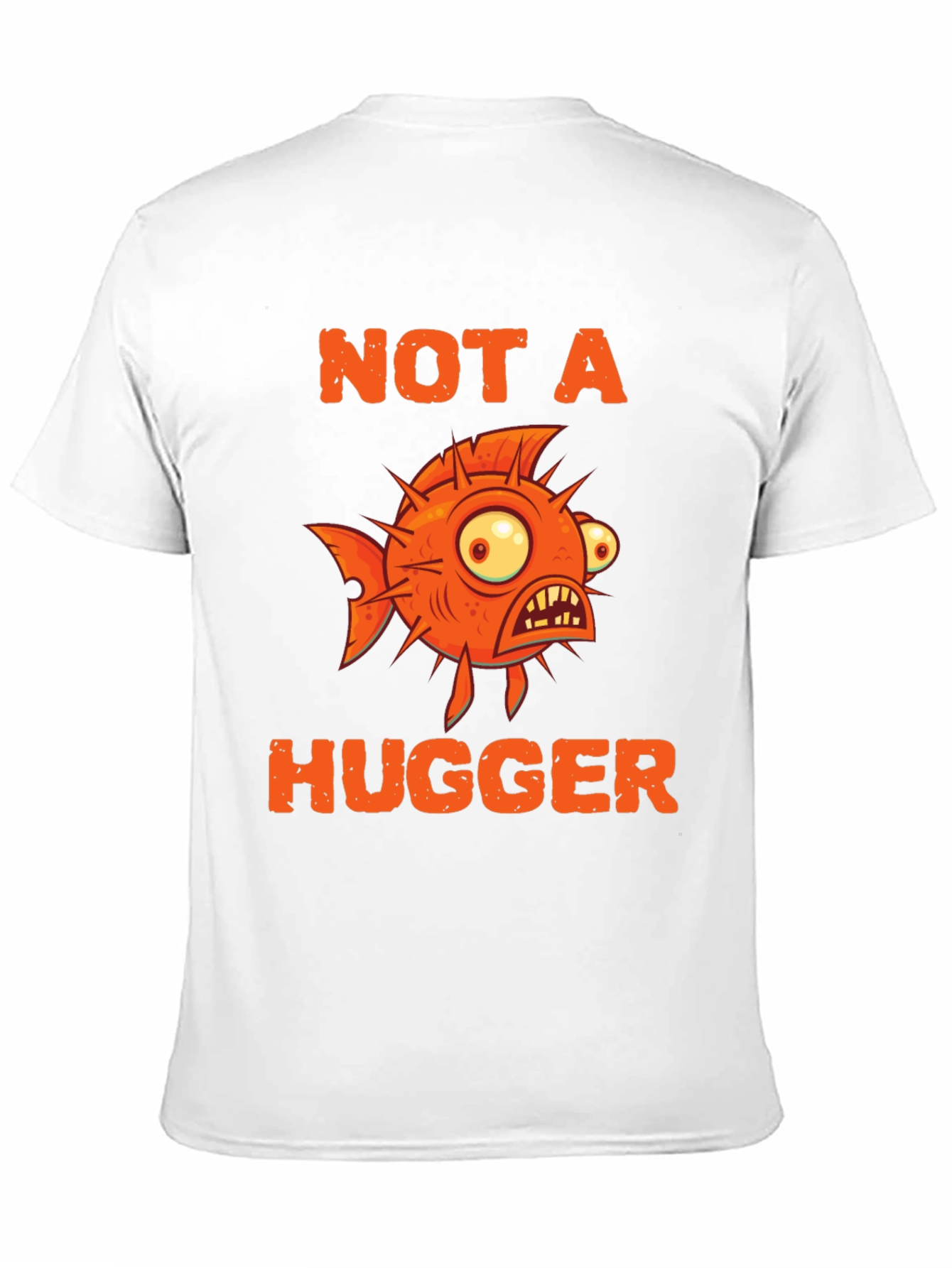 Not A Hugger Funny Pufferfish Graphic Tee