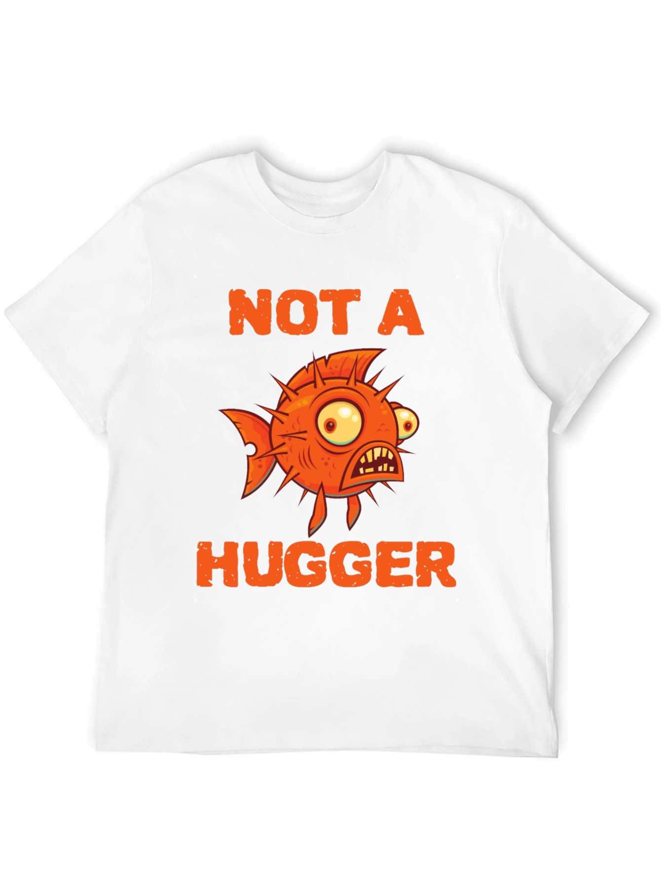 Not A Hugger Funny Pufferfish Graphic Tee