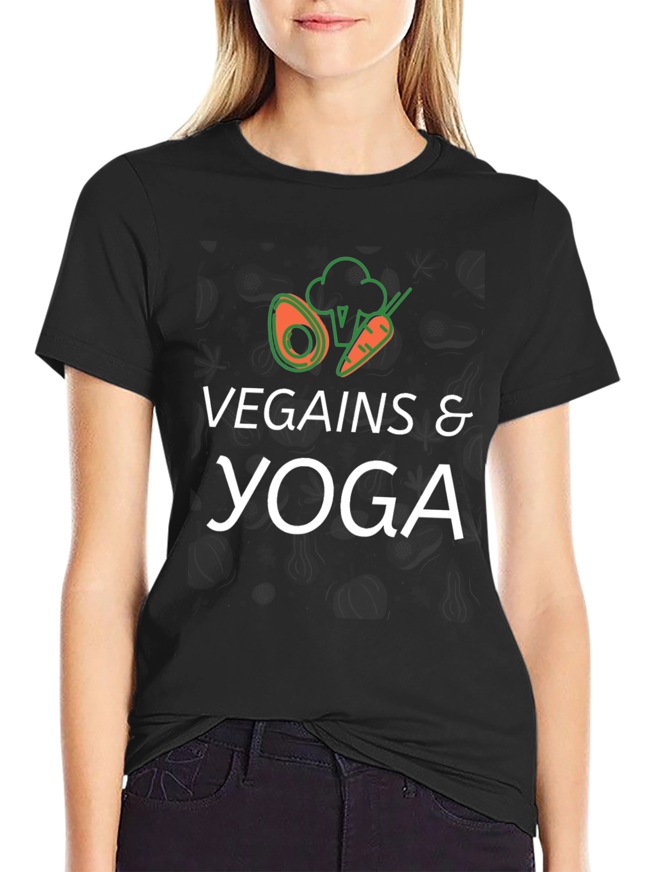 Vegains & Yoga T-Shirt - Black