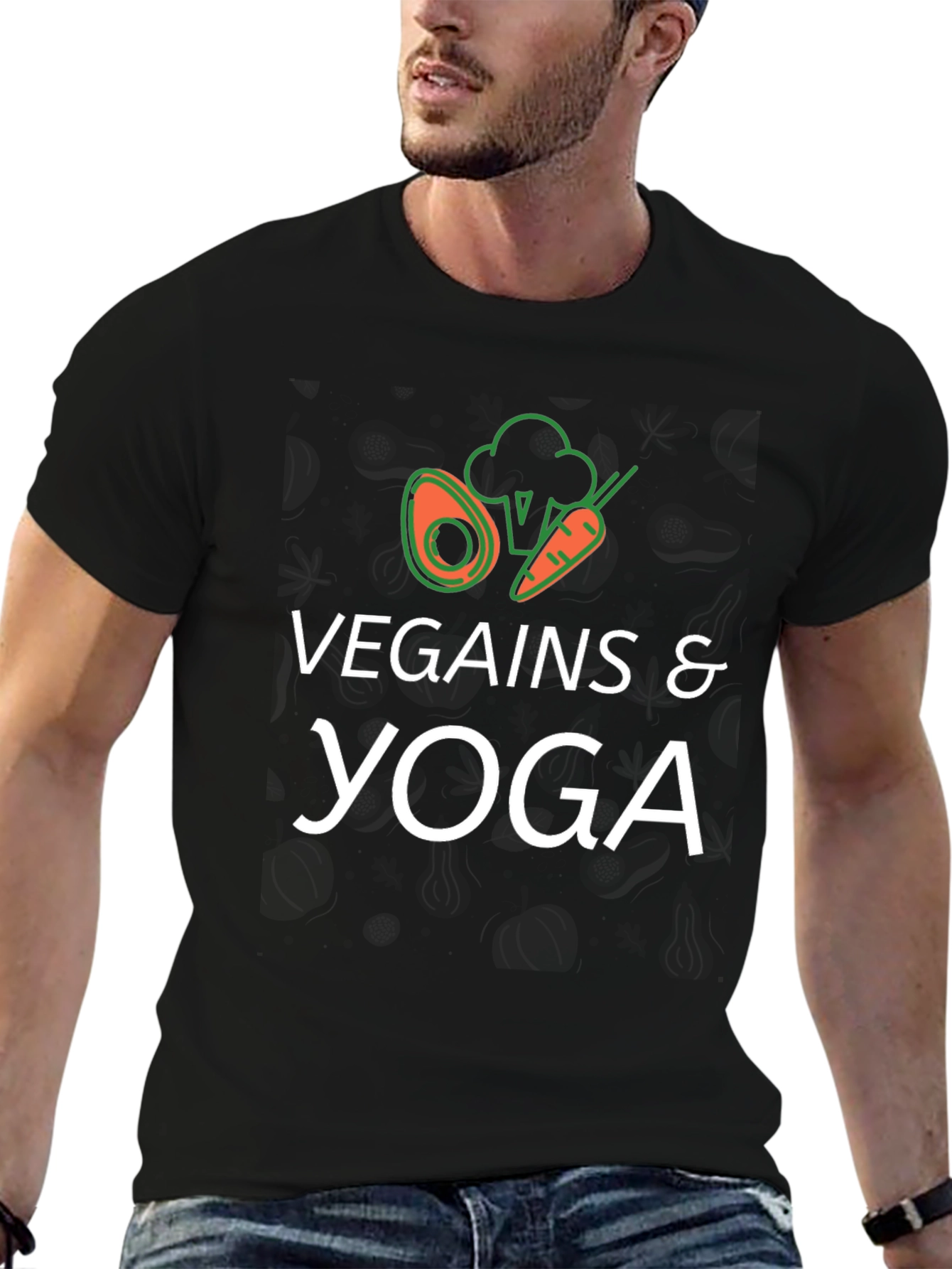 Vegains & Yoga T-Shirt - Black