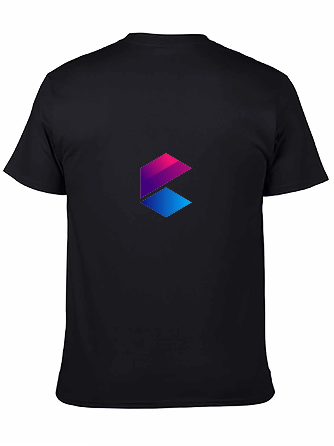 Gradient Geometric Logo Black T-Shirt
