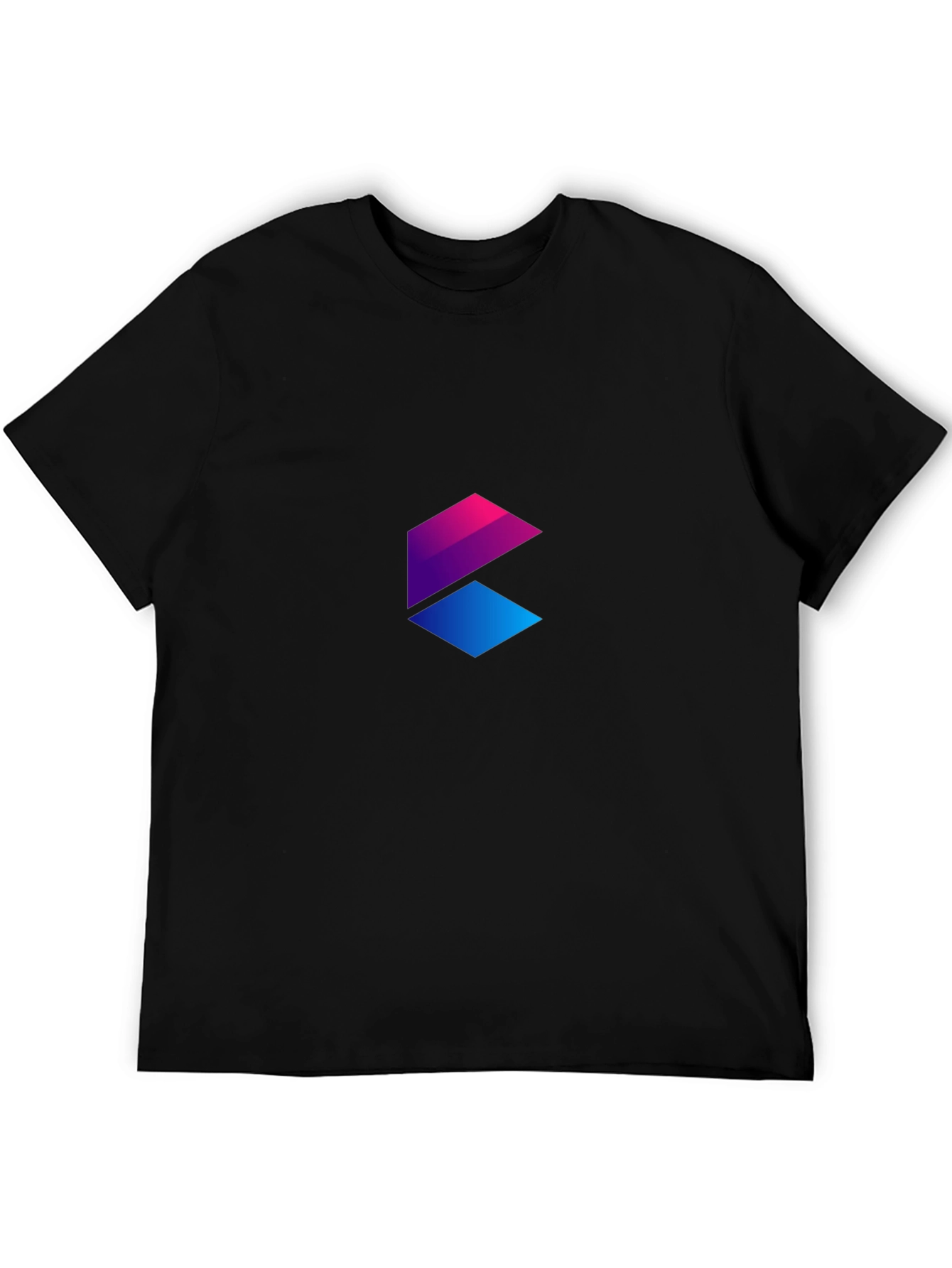 Gradient Geometric Logo Black T-Shirt