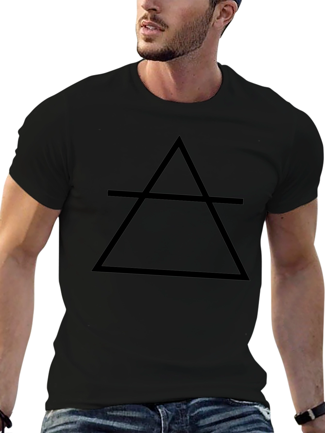 Minimalist Air Element Symbol Black T-Shirt