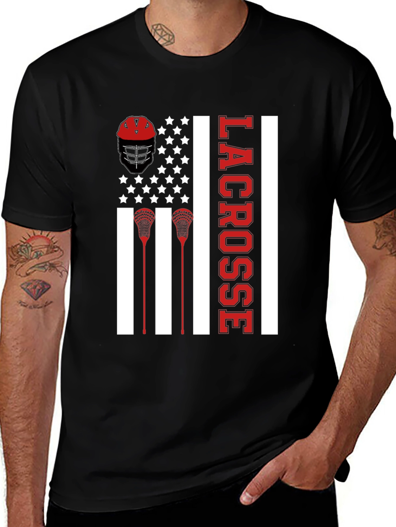 Lacrosse American Flag T-Shirt