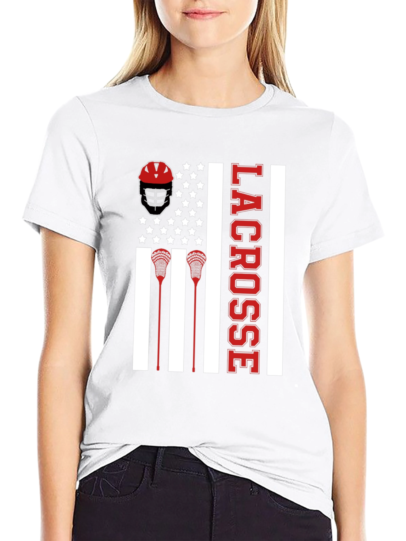 Lacrosse American Flag T-Shirt