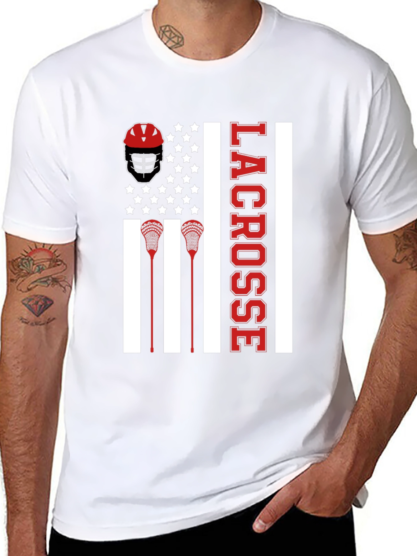 Lacrosse American Flag T-Shirt
