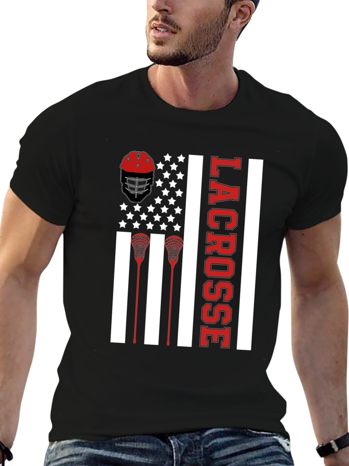 Lacrosse American Flag T-Shirt