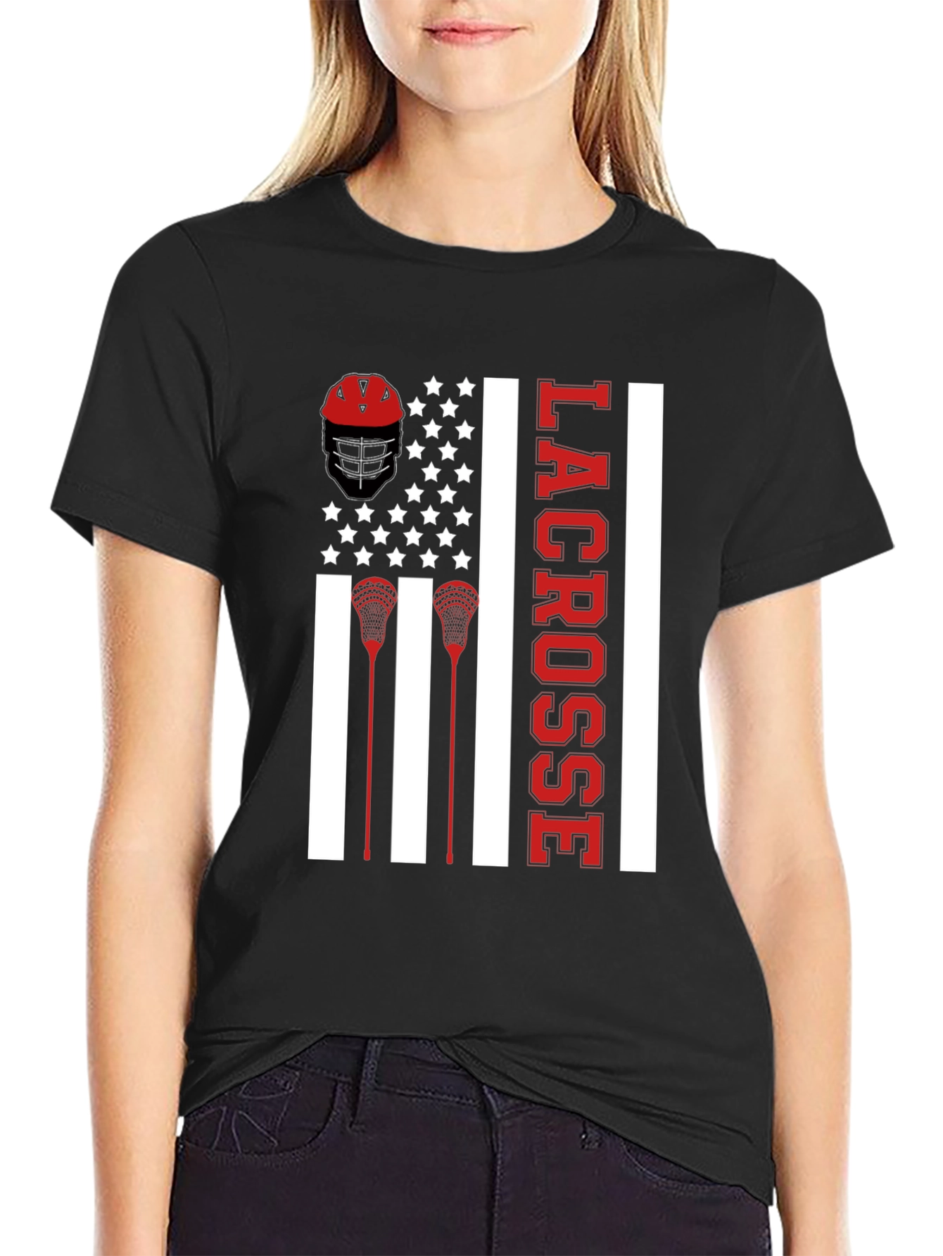 Lacrosse American Flag T-Shirt