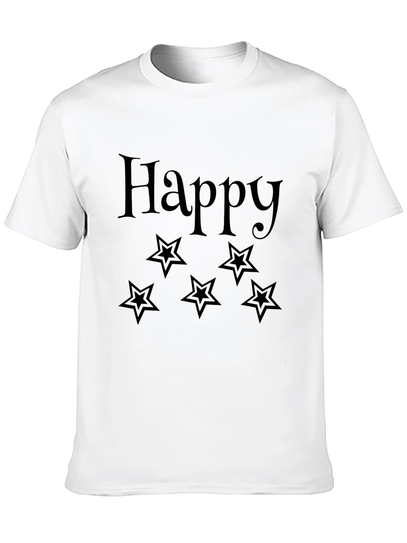 Happy Star Graphic Tee - Black Unisex T-Shirt
